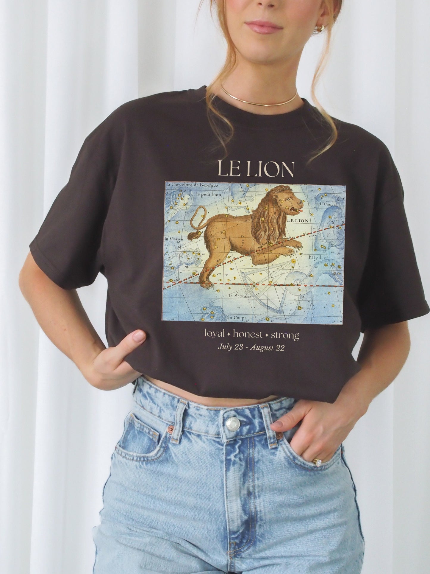 Leo French Zodiac Constellation Astrology Horoscope Sweatshirt * Leo Birthday Birth Date Shirt * Fire Sign Gift * Light Dark Academia