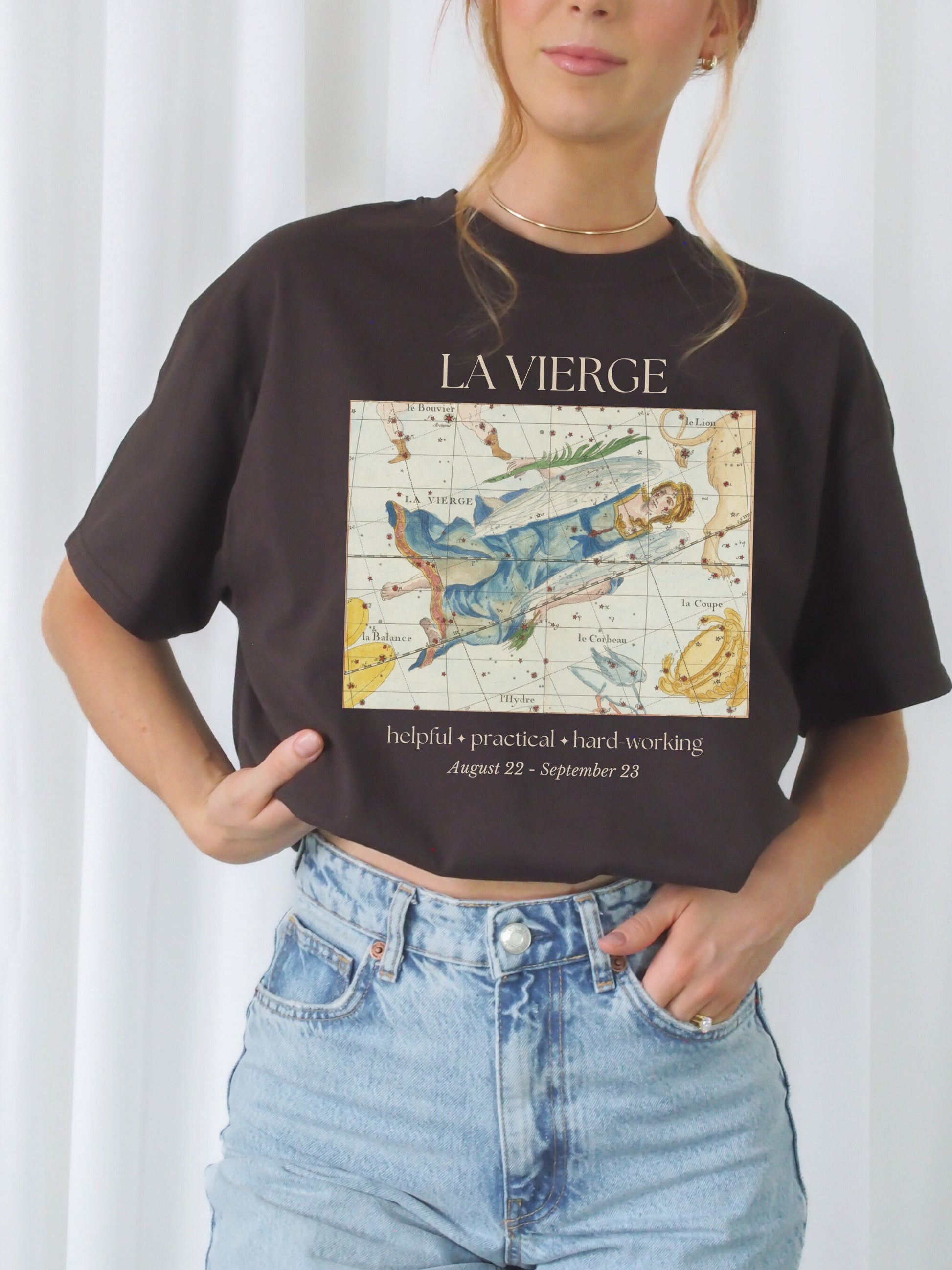 Virgo French Zodiac Constellation Astrology Horoscope Sweatshirt * Virgo Birthday Birth Date Shirt * Earth Sign Gift * Light Dark Academia