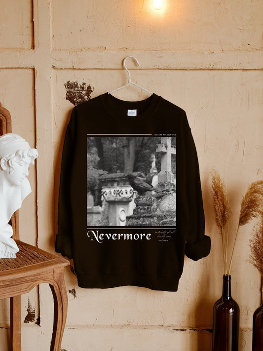 Edgar Allan Poe Nevermore Raven Dark Academy Academia Poet Literature Sweatshirt * Goth Witchy Sweatshirt