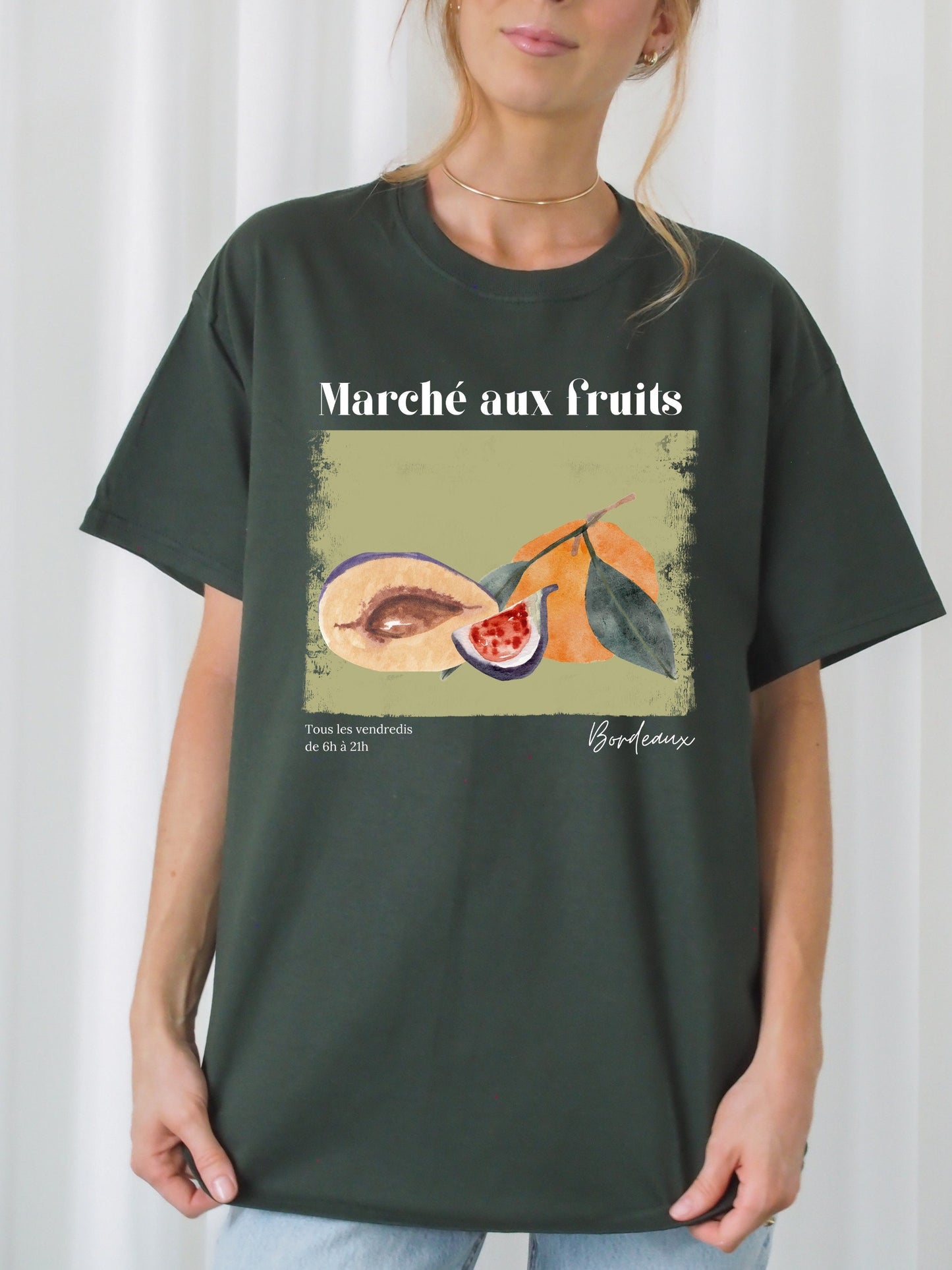 Farmers Market French Marche aux fruits fleurs Tee Shirt * Danish Springcore French Girl * Paris Poster Print * Clean Girl Sunday Reset