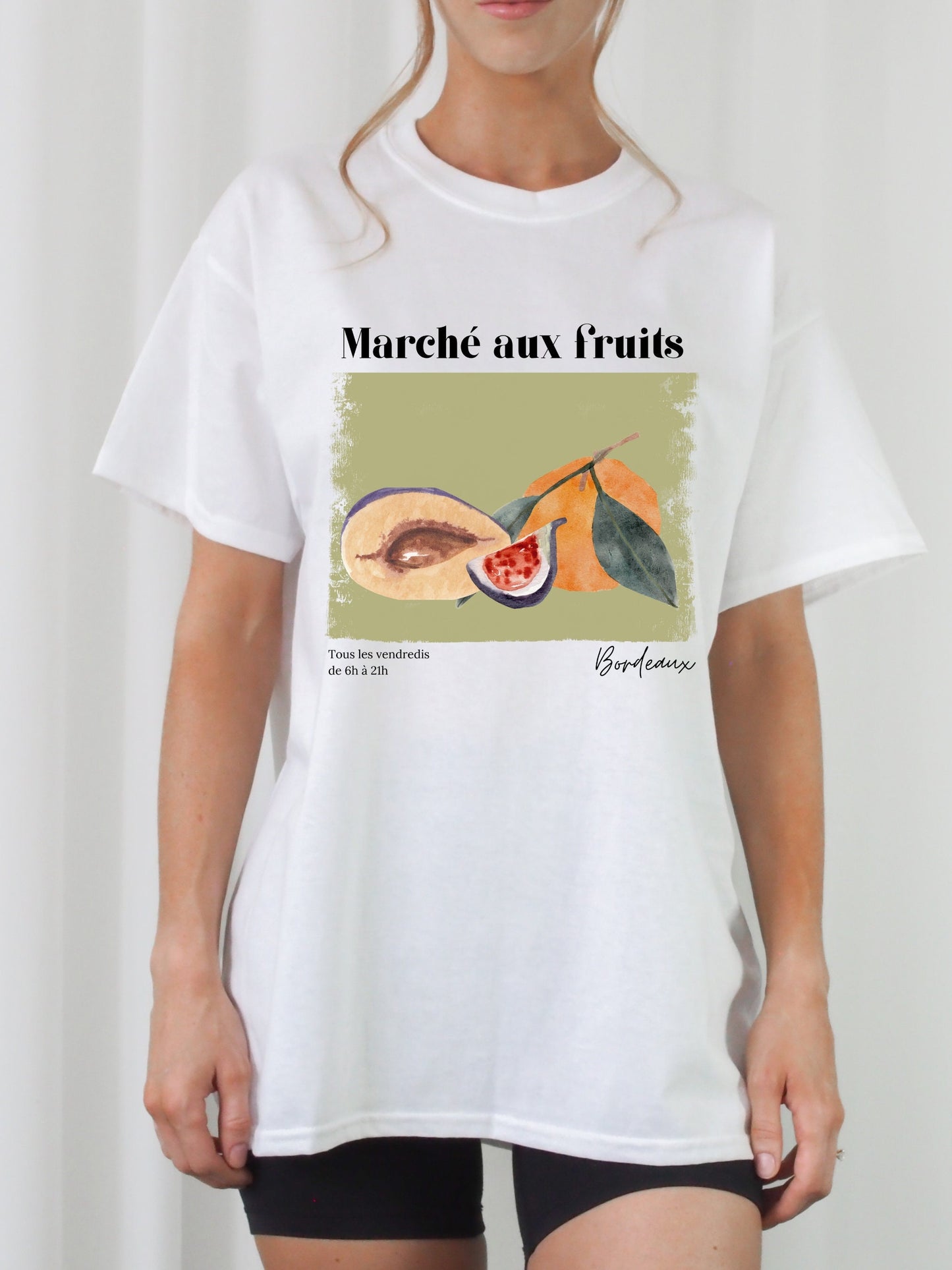 Farmers Market French Marche aux fruits fleurs Tee Shirt * Danish Springcore French Girl * Paris Poster Print * Clean Girl Sunday Reset