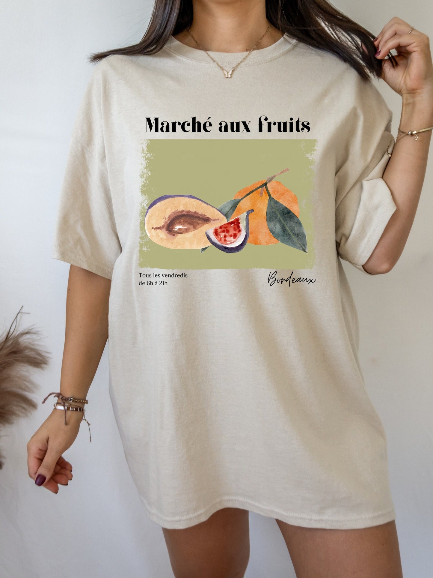 Farmers Market French Marche aux fruits fleurs Tee Shirt * Danish Springcore French Girl * Paris Poster Print * Clean Girl Sunday Reset