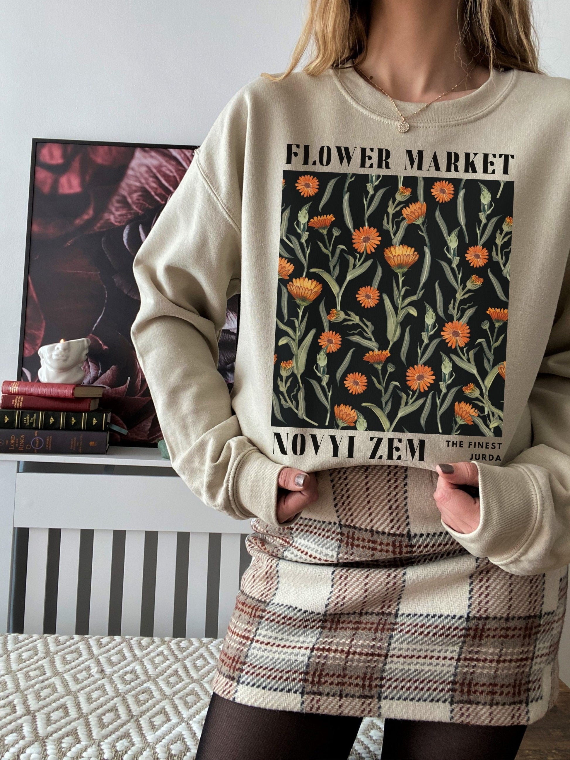 Fictional Flower Market SweatShirt * Crows Fandom Literature Bookish Book Lover Gift * Merch Tee * Bookworm Christmas Gift