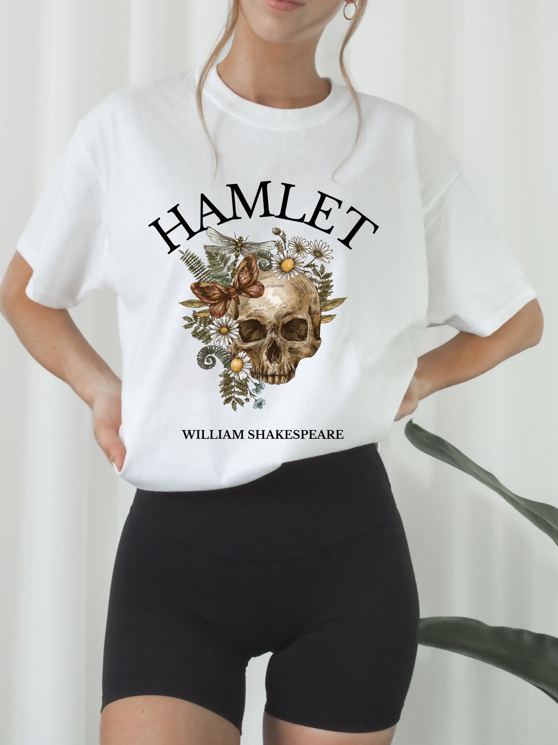 Shakespeare Hamlet Tee Shirt * Literature Literary Bookish Merch * Bookworm Christmas Gift * Poet Light Dark Academia * Book Cover Shirt