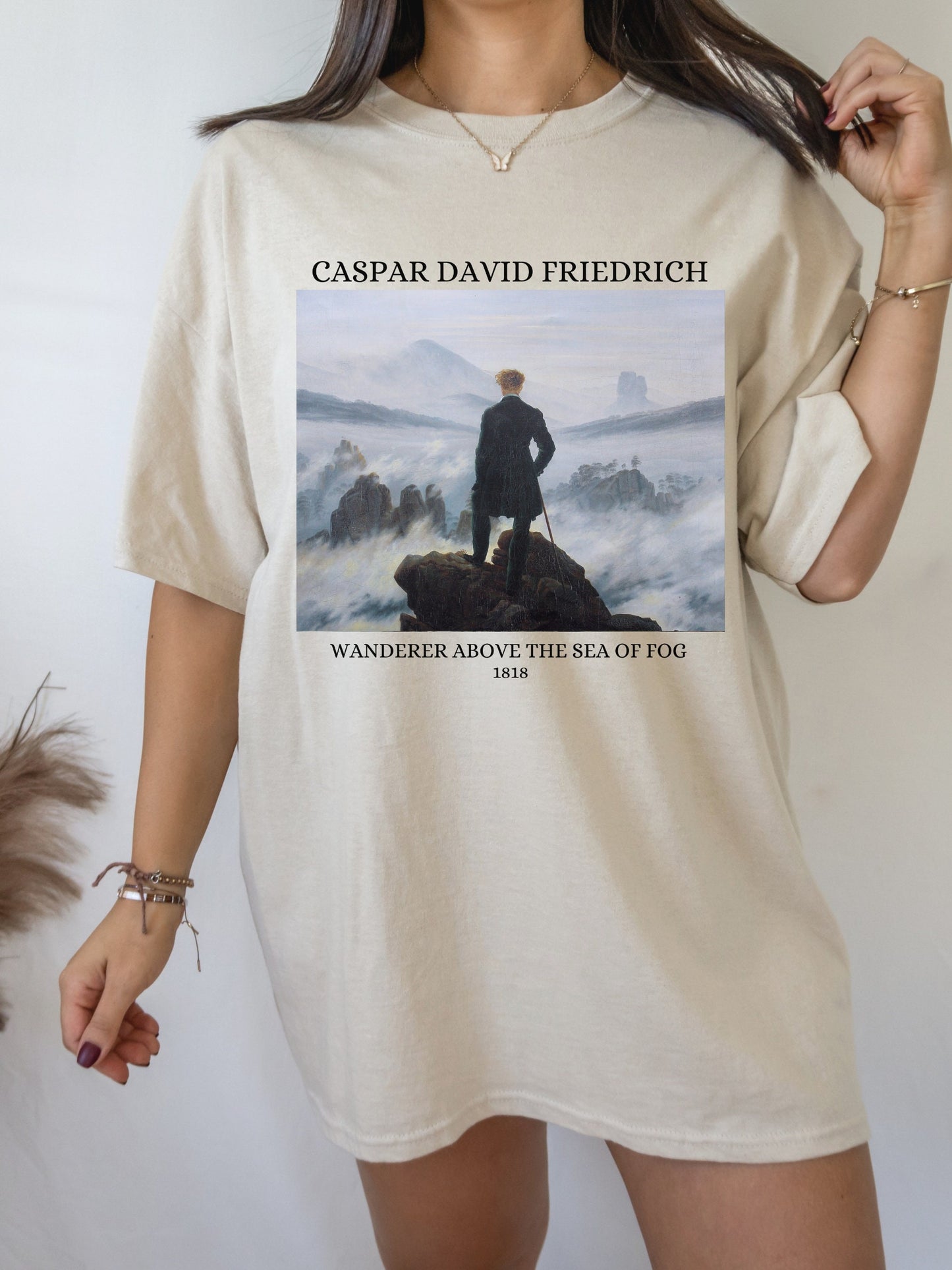 Caspar David Friedrich The Wanderer Romanticism Romantic Art History Tee Shirt Tshirt * Fine Art Lover Gift * Dark Academia Aesthetic