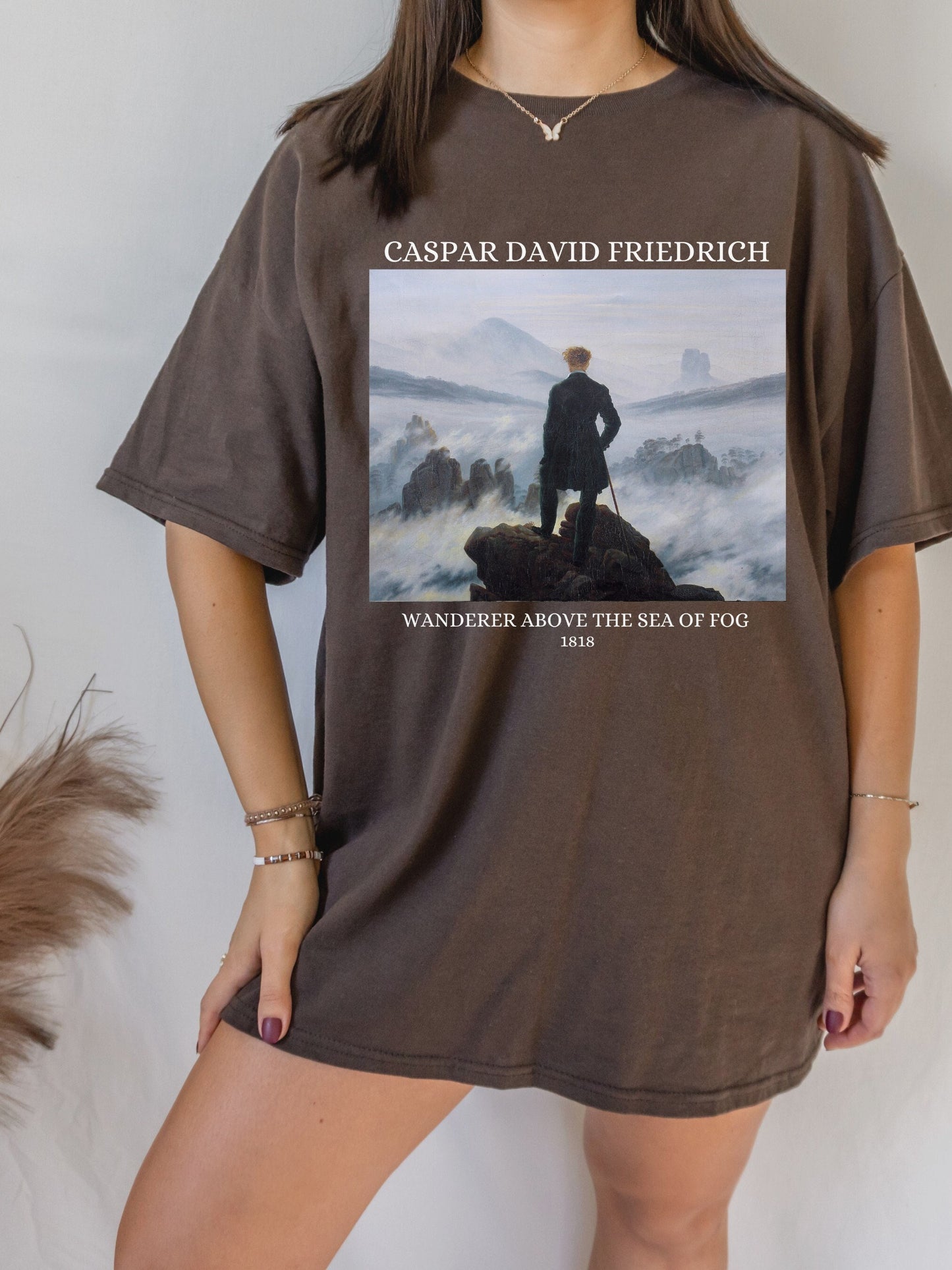 Caspar David Friedrich The Wanderer Romanticism Romantic Art History Tee Shirt Tshirt * Fine Art Lover Gift * Dark Academia Aesthetic