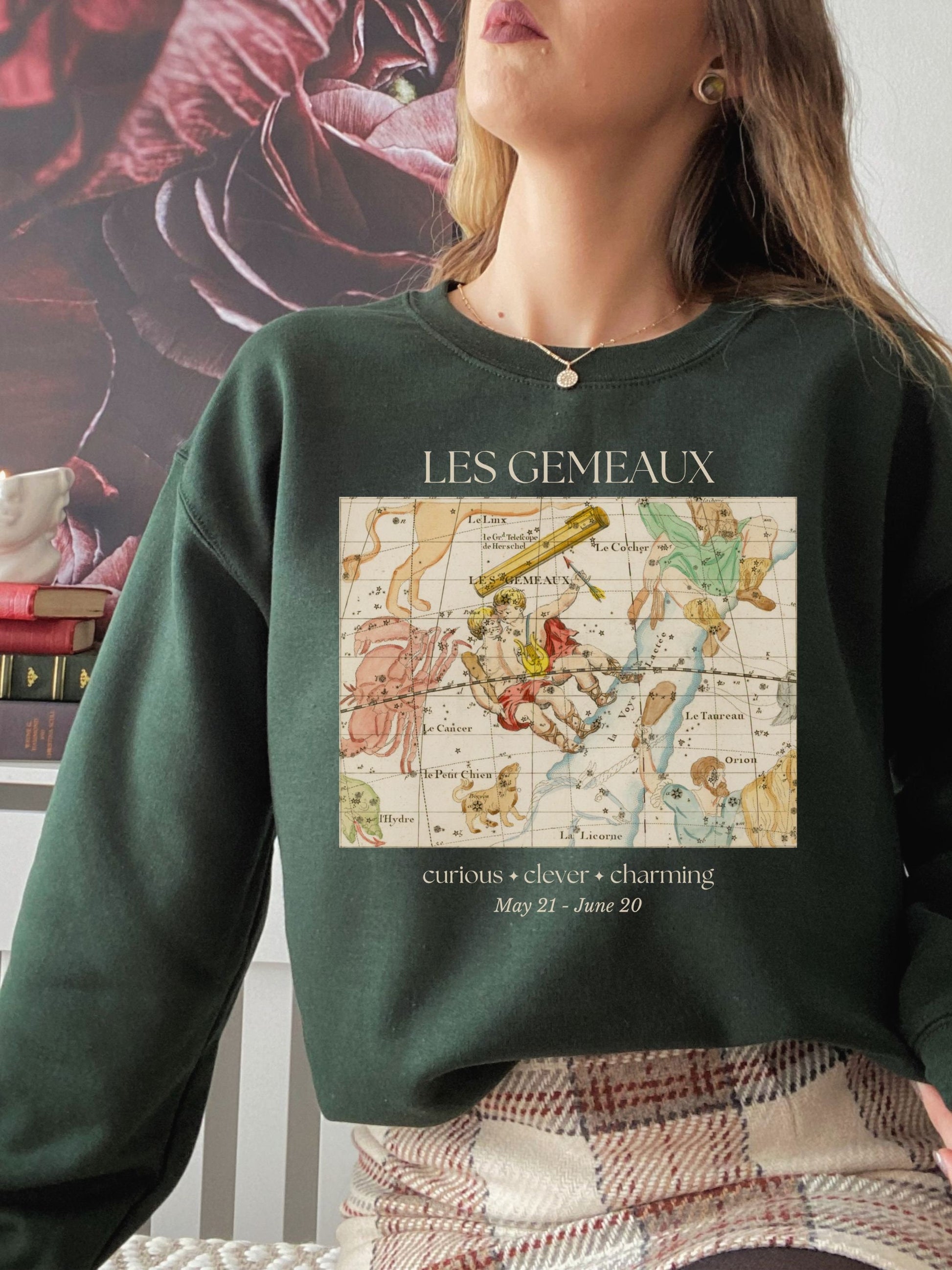 Gemini French Zodiac Constellation Astrology Sweatshirt * Gemini Birthday Birth Date Shirt * Air Sign Gift