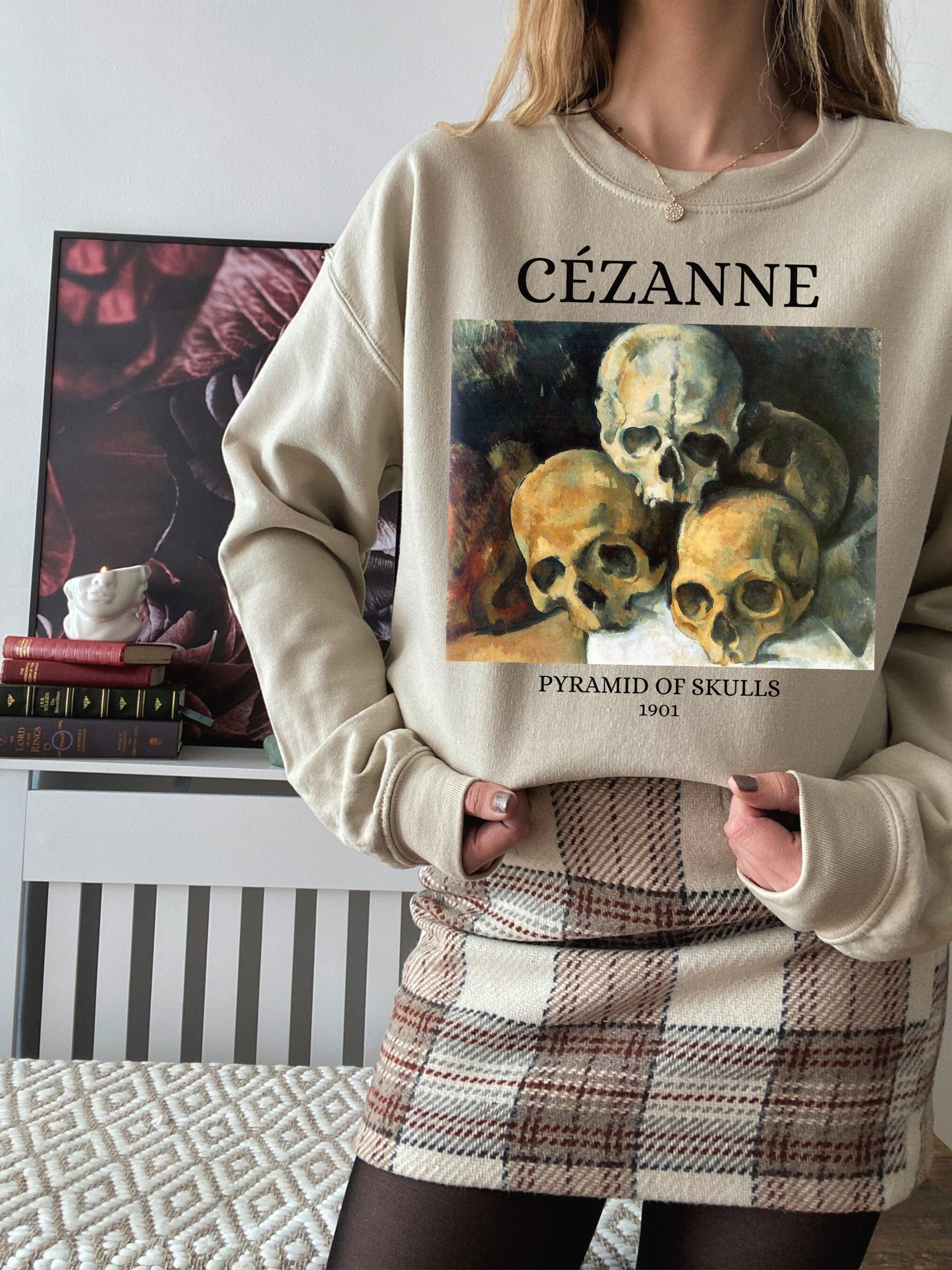 Cezanne Pyramid of Skulls Dark Academia Aesthetic Witchy Dark Cottagecore Dead Poets Society Sweatshirt