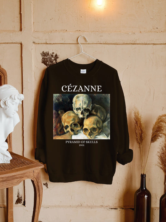 Cezanne Pyramid of Skulls Dark Academia Aesthetic Witchy Dark Cottagecore Dead Poets Society Sweatshirt