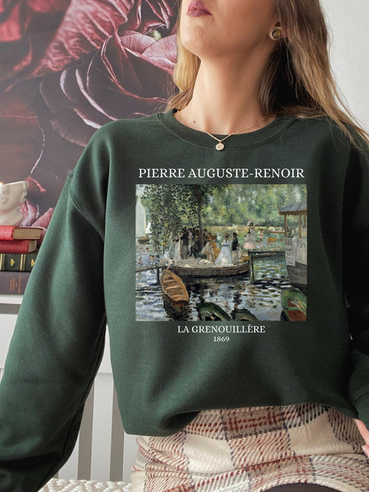 Renoir La Grenouillère * Famous Painting Sweatshirt * Impressionist Art History Dark Light Academia Aesthetic * Art Teacher Gift