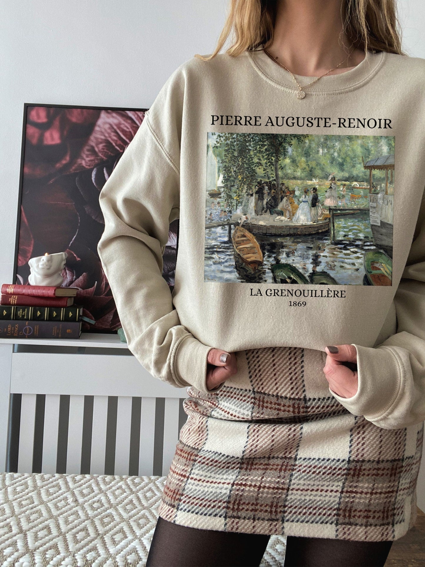 Renoir La Grenouillère * Famous Painting Sweatshirt * Impressionist Art History Dark Light Academia Aesthetic * Art Teacher Gift