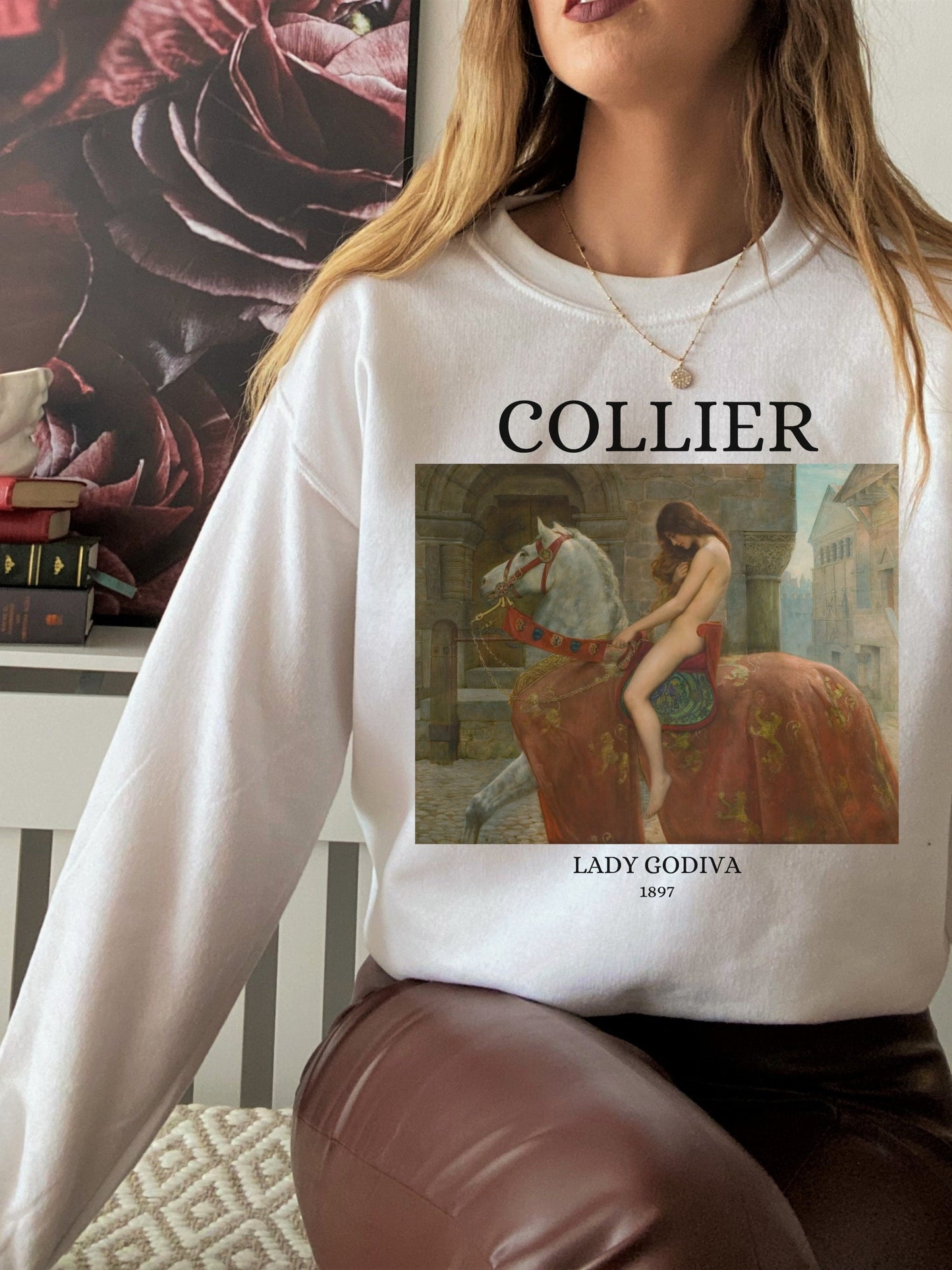 John Collier Lady Godiva Light Dark Academia Art History Sweatshirt Aesthetic Famous Painter Paintings Museum Exhibit Impressionist