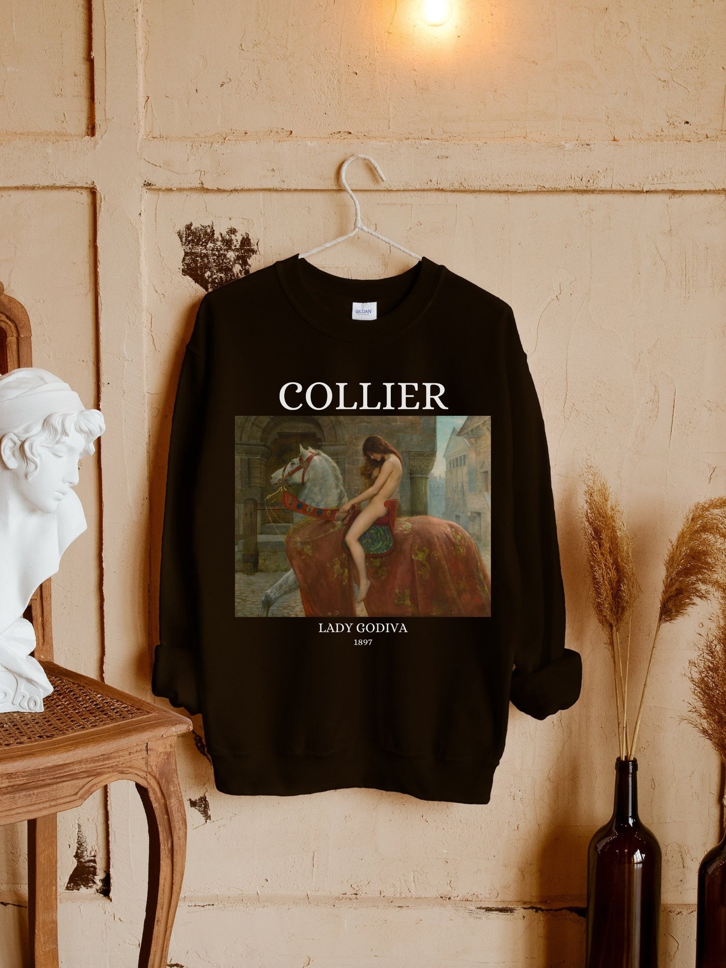 John Collier Lady Godiva Light Dark Academia Art History Sweatshirt Aesthetic Famous Painter Paintings Museum Exhibit Impressionist