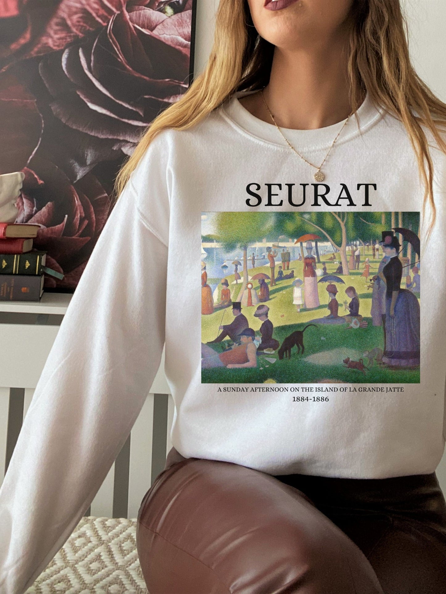 Georges Seurat Light Dark Academia Art History Sweatshirt Aesthetic Famous Painter Paintings Museum Exhibit Impressionist