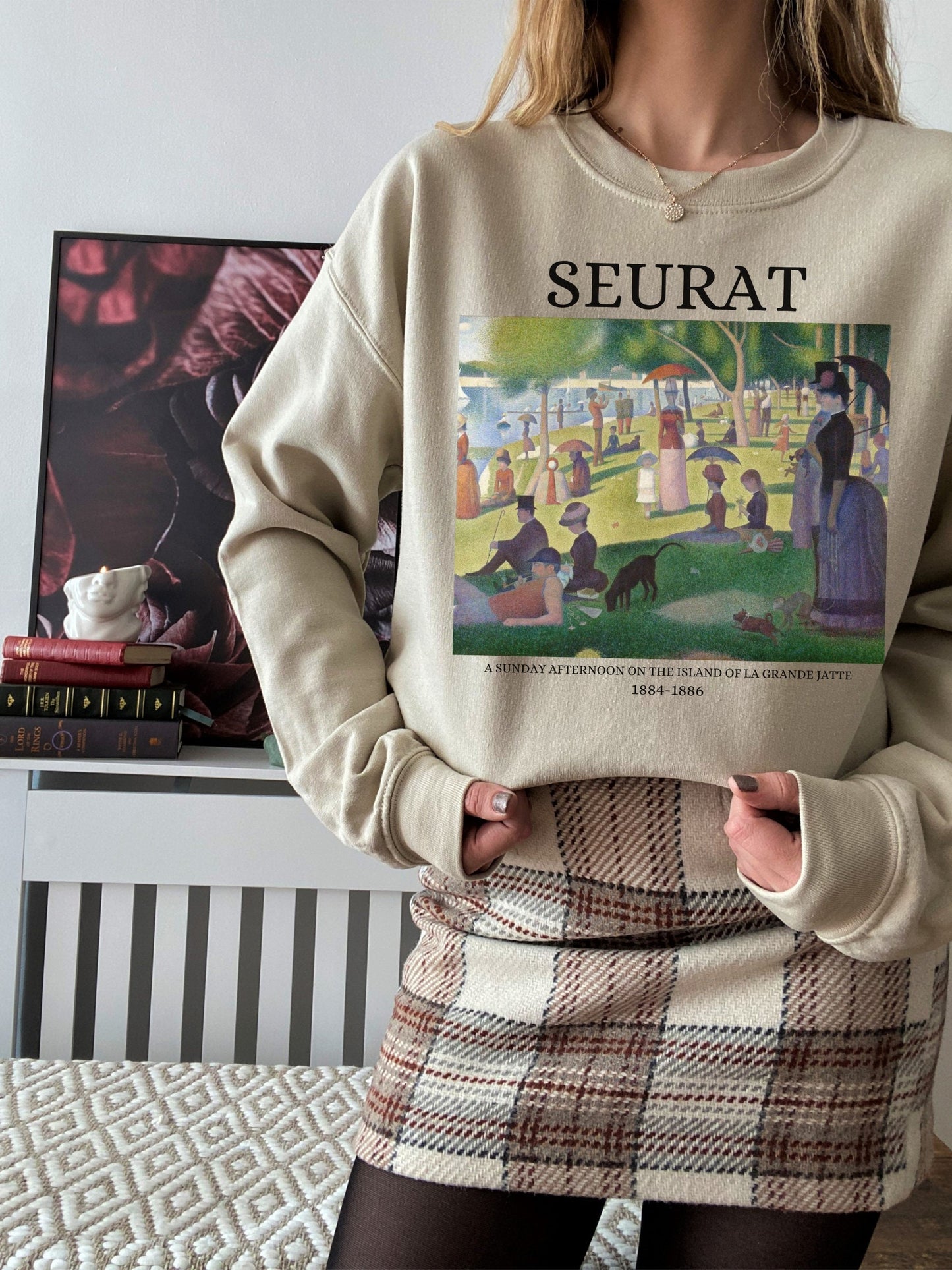 Georges Seurat Light Dark Academia Art History Sweatshirt Aesthetic Famous Painter Paintings Museum Exhibit Impressionist