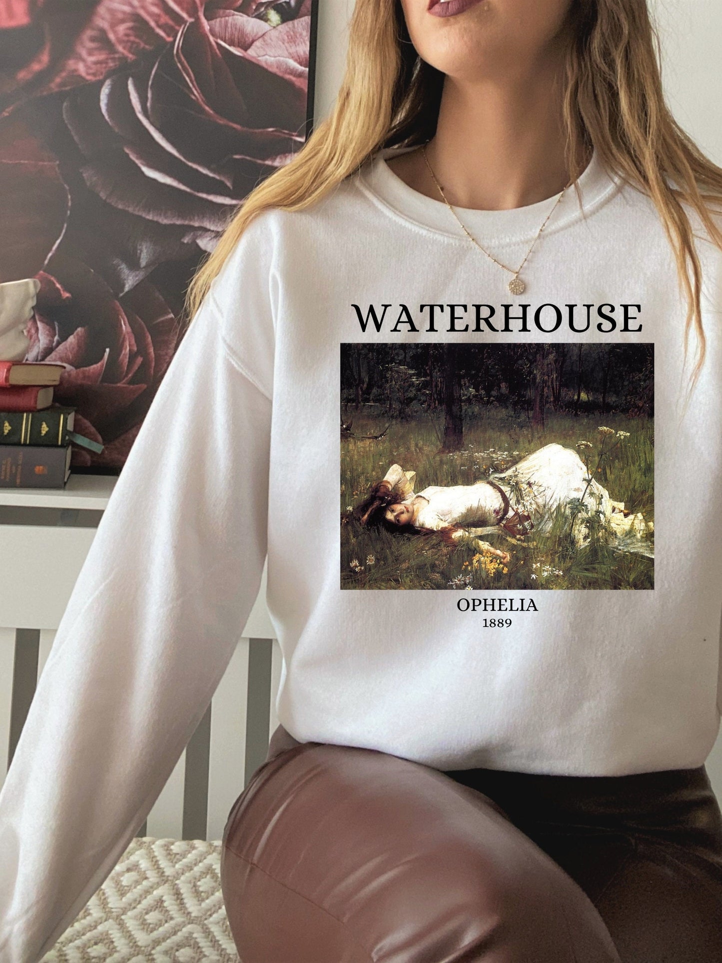 John William Waterhouse Ophelia Shakespeare Light Dark Academia Art History Sweatshirt Aesthetic Famous Painter Paintings Museum Exhibit