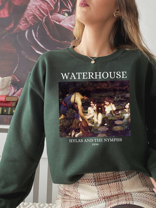 John William Waterhouse Hylas Nymphs Greek Classics Light Dark Academia Art History Sweatshirt Aesthetic Famous Painter Paintings Museum