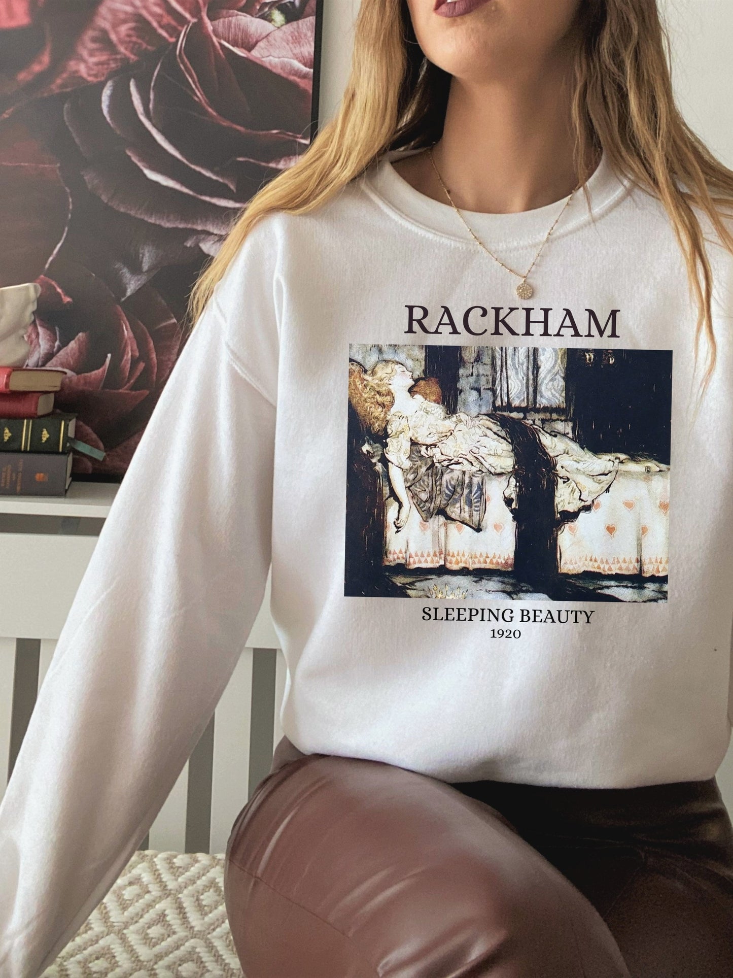 Arthur Rackham Fairy Tale Illustration Sleeping Beauty Fairycore Light Dark Academia Art History Sweatshirt Aesthetic Cottagecore