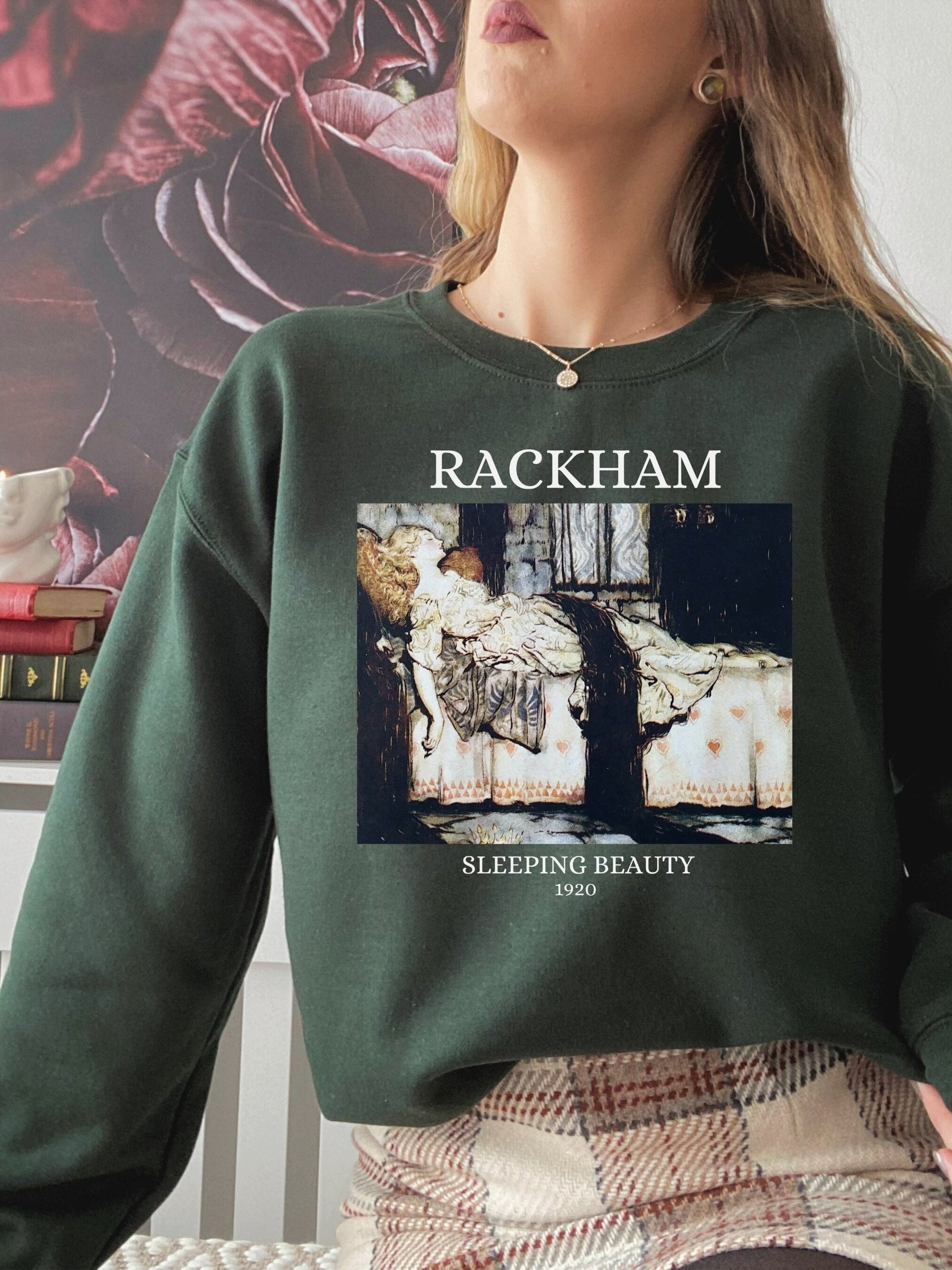 Arthur Rackham Fairy Tale Illustration Sleeping Beauty Fairycore Light Dark Academia Art History Sweatshirt Aesthetic Cottagecore