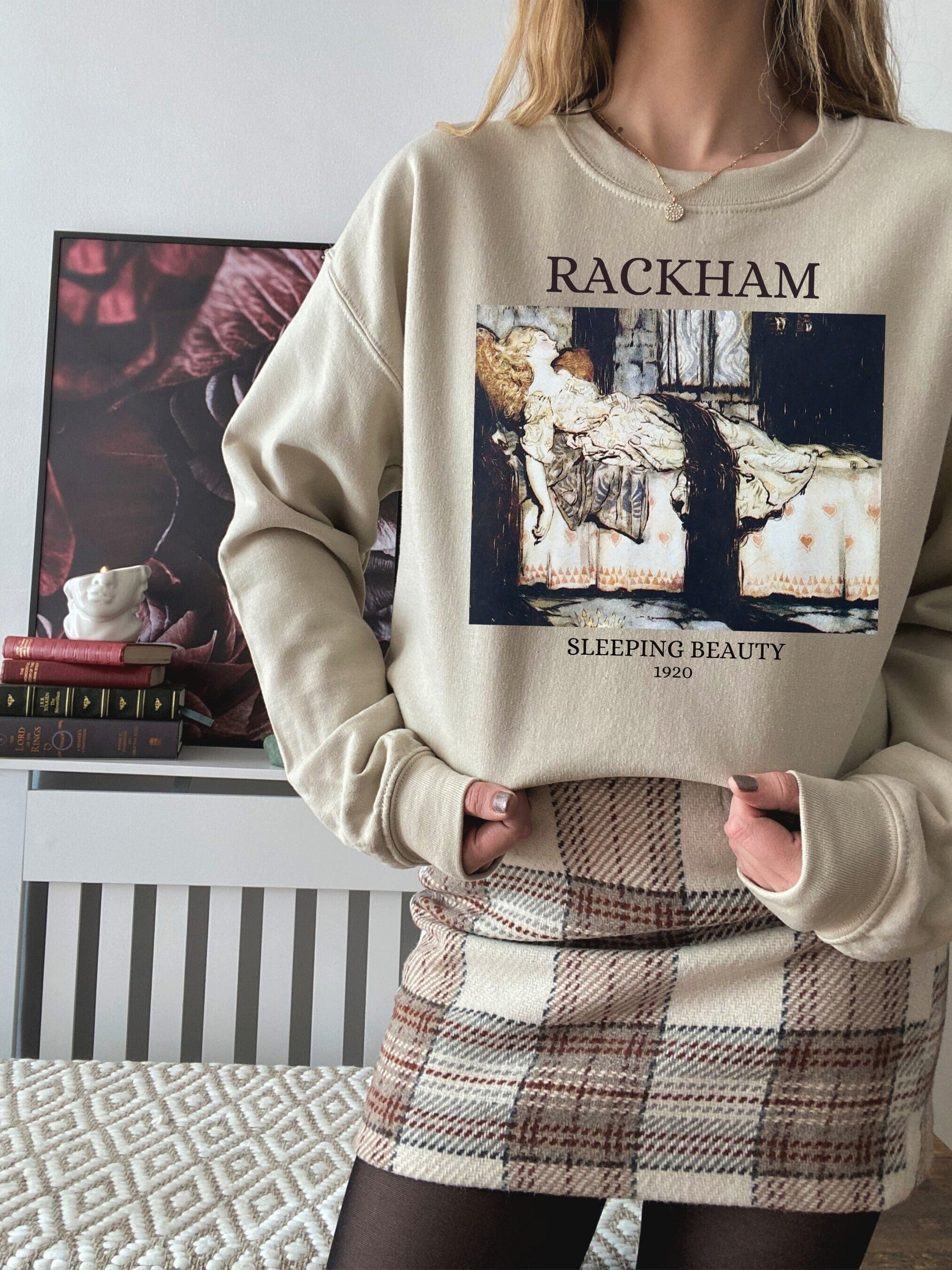 Arthur Rackham Fairy Tale Illustration Sleeping Beauty Fairycore Light Dark Academia Art History Sweatshirt Aesthetic Cottagecore