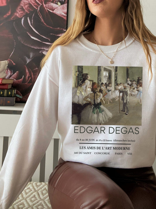 Edgar Degas Museum Exhibit Poster Ballerina Balletcore Light Academia Art History Artsy Sweatshirt