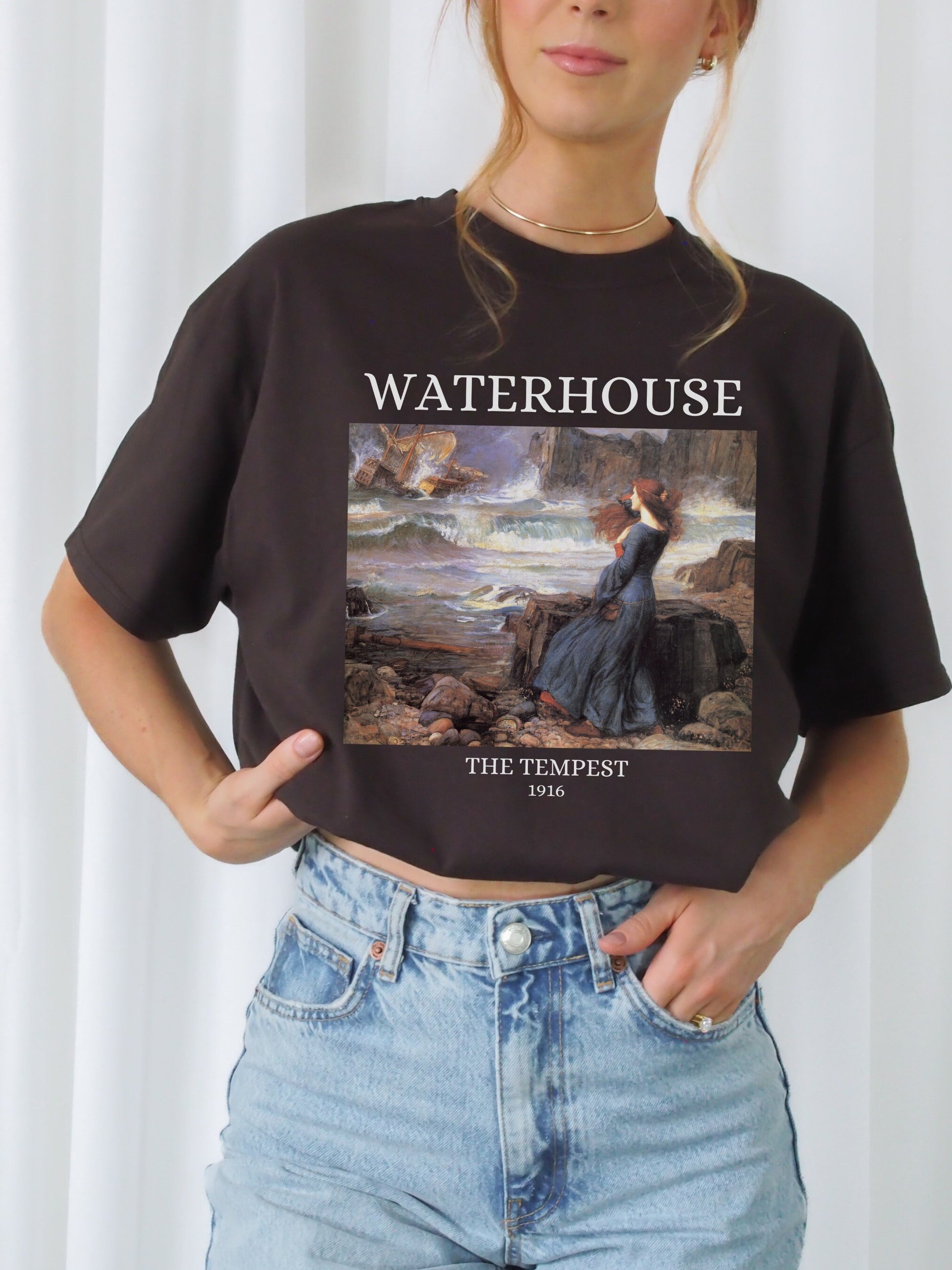 John William Waterhouse The Tempest Shakespeare Light Dark Academia Art History Tee Shirt Aesthetic Famous Painter Paintings Museum Exhibit