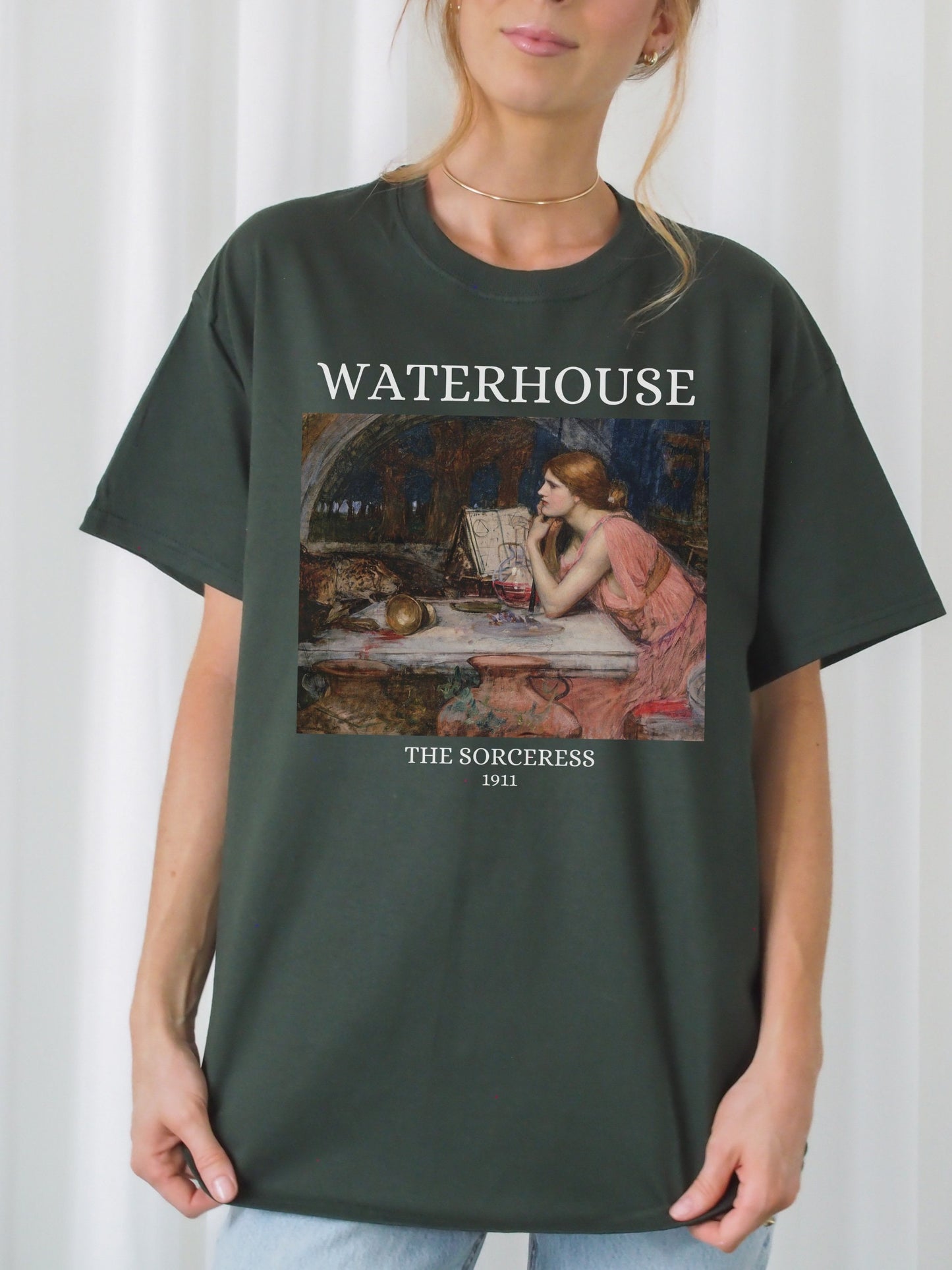 John William Waterhouse The Sorceress Circe Light Dark Academia Art History Tee Shirt Aesthetic Famous Painter Paintings Museum Exhibit