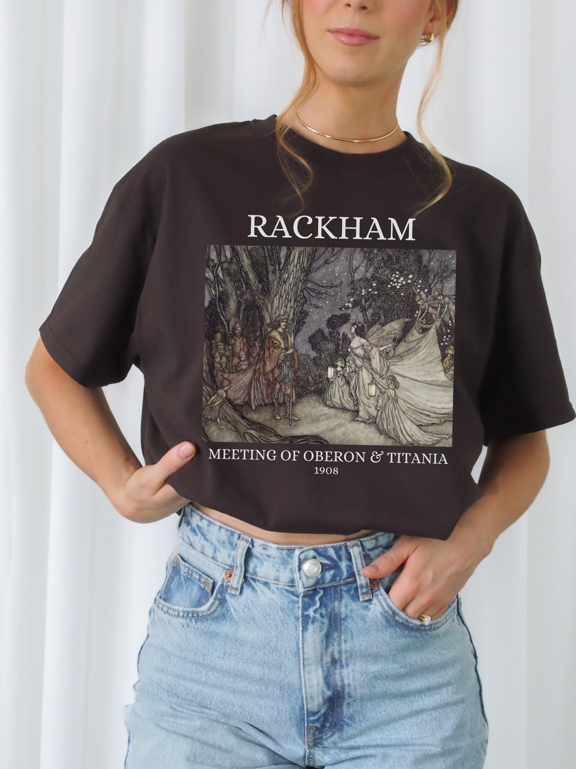 Arthur Rackham Midsummer Night's Dream Shakespeare Illustration Light Dark Academia Art History Poet Tee Shirt Aesthetic Paintings Museum