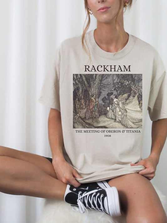 Arthur Rackham Midsummer Night's Dream Shakespeare Illustration Light Dark Academia Art History Poet Tee Shirt Aesthetic Paintings Museum