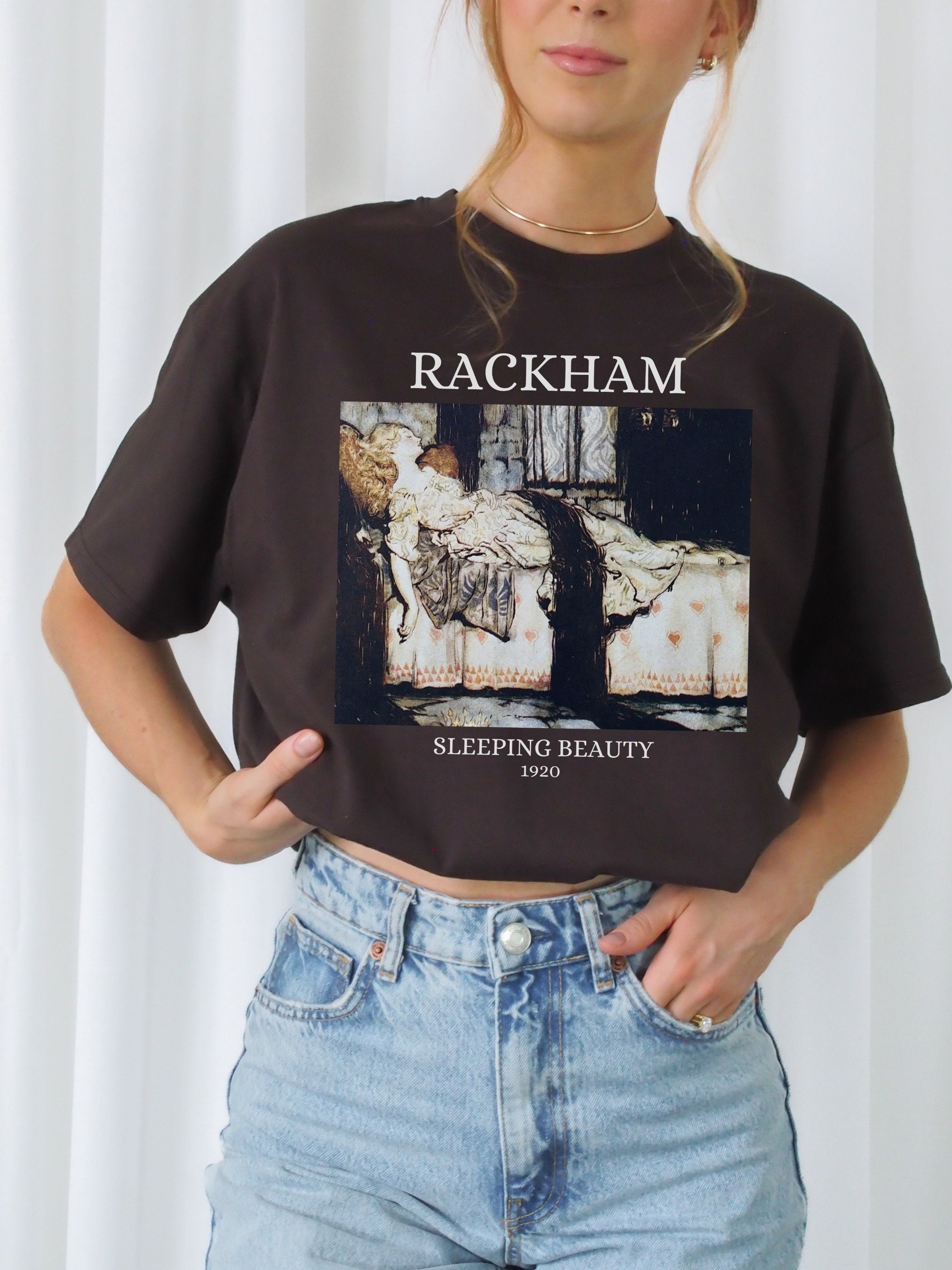 Arthur Rackham Fairy Tale Illustration Sleeping Beauty Fairycore Light Dark Academia Art History Tee Shirt Aesthetic Cottagecore