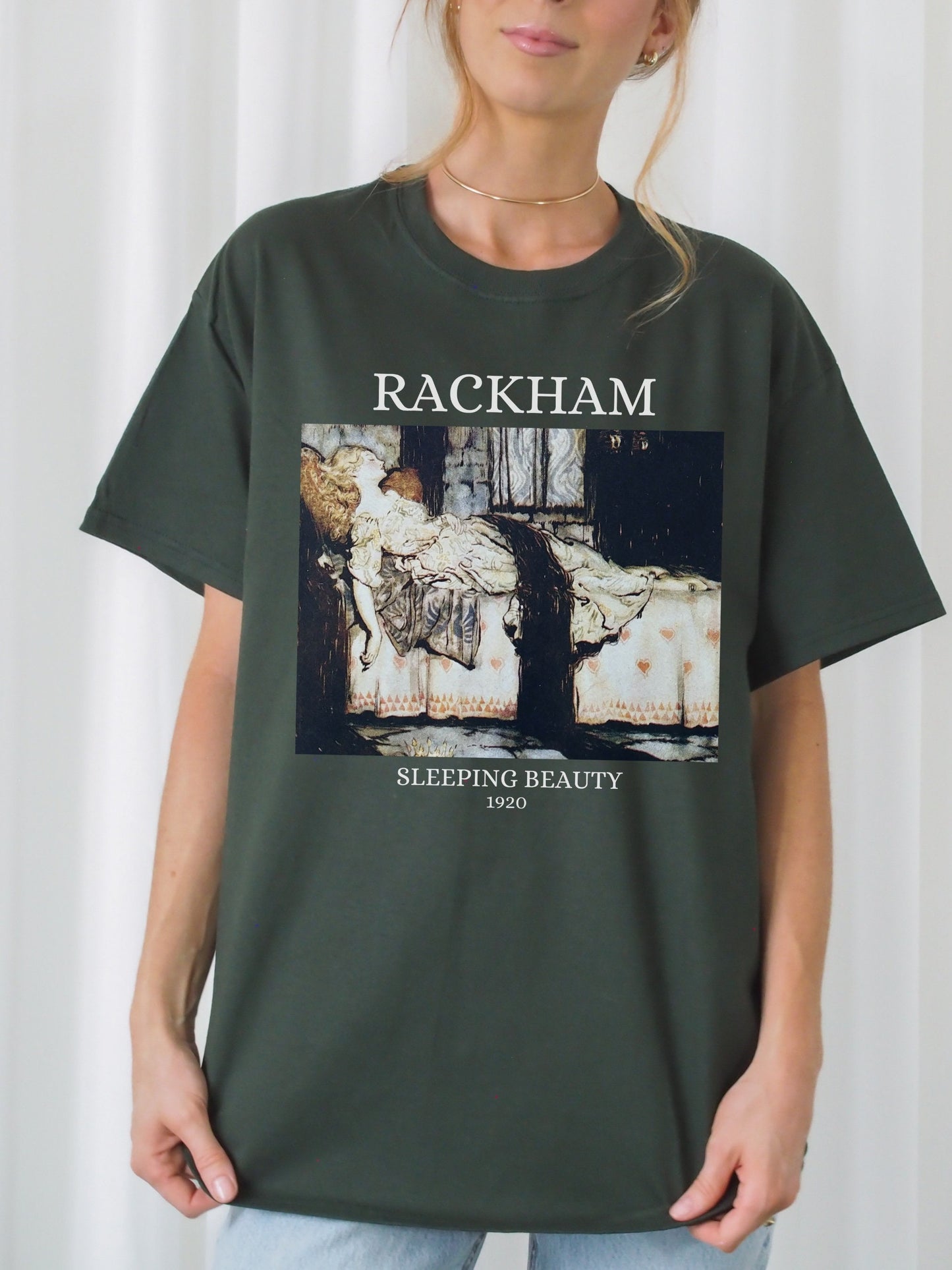 Arthur Rackham Fairy Tale Illustration Sleeping Beauty Fairycore Light Dark Academia Art History Tee Shirt Aesthetic Cottagecore