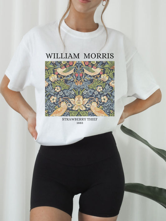 William Morris Strawberry Thief Art History Light Dark Academia Cottagecore Art Nouveau Aesthetic Tee Shirt Art Lover Christmas Gift