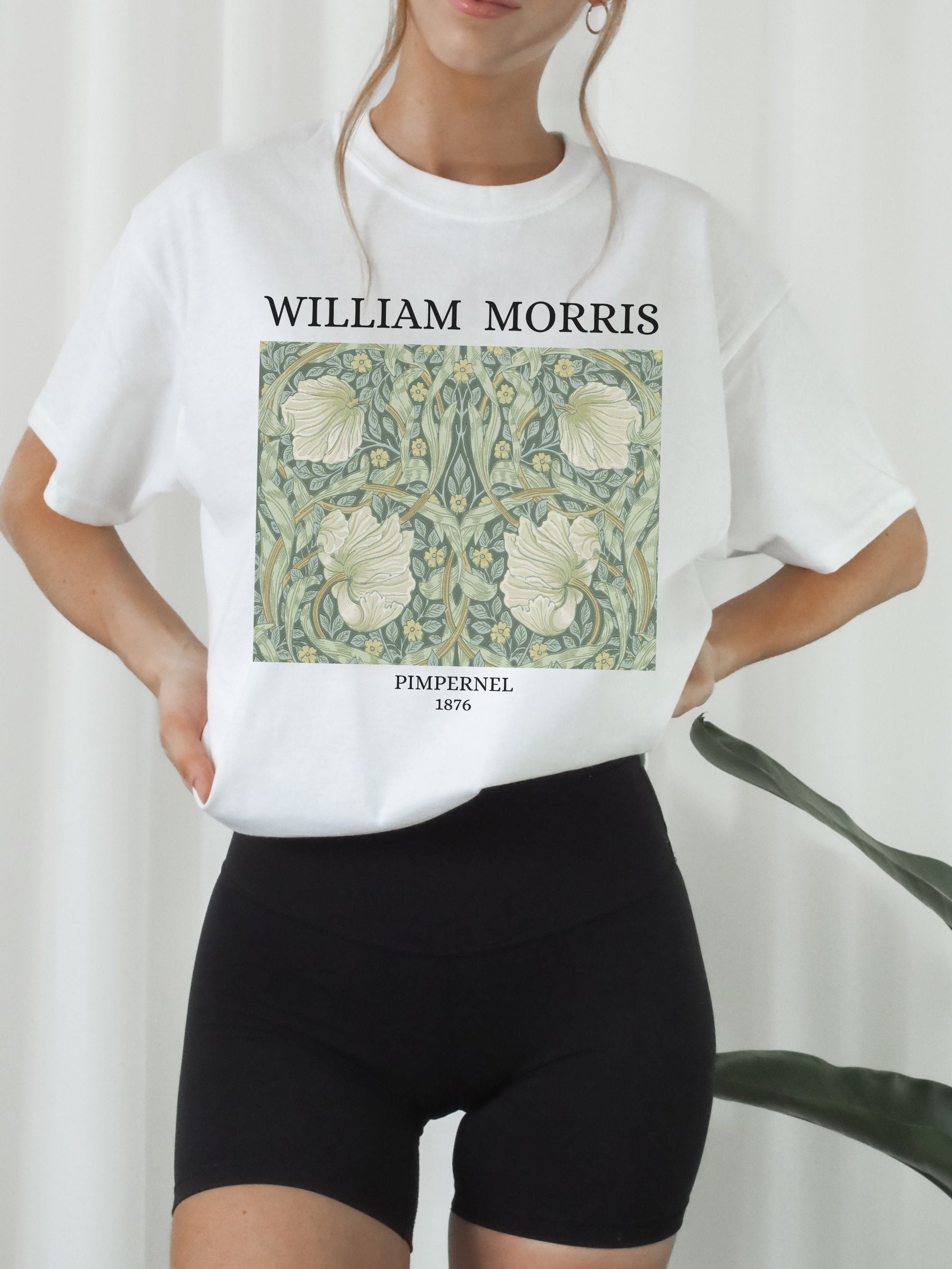 William Morris Pimpernel Art History Light Dark Academia Cottagecore Art Nouveau Aesthetic Tee Shirt Art Lover Christmas Gift