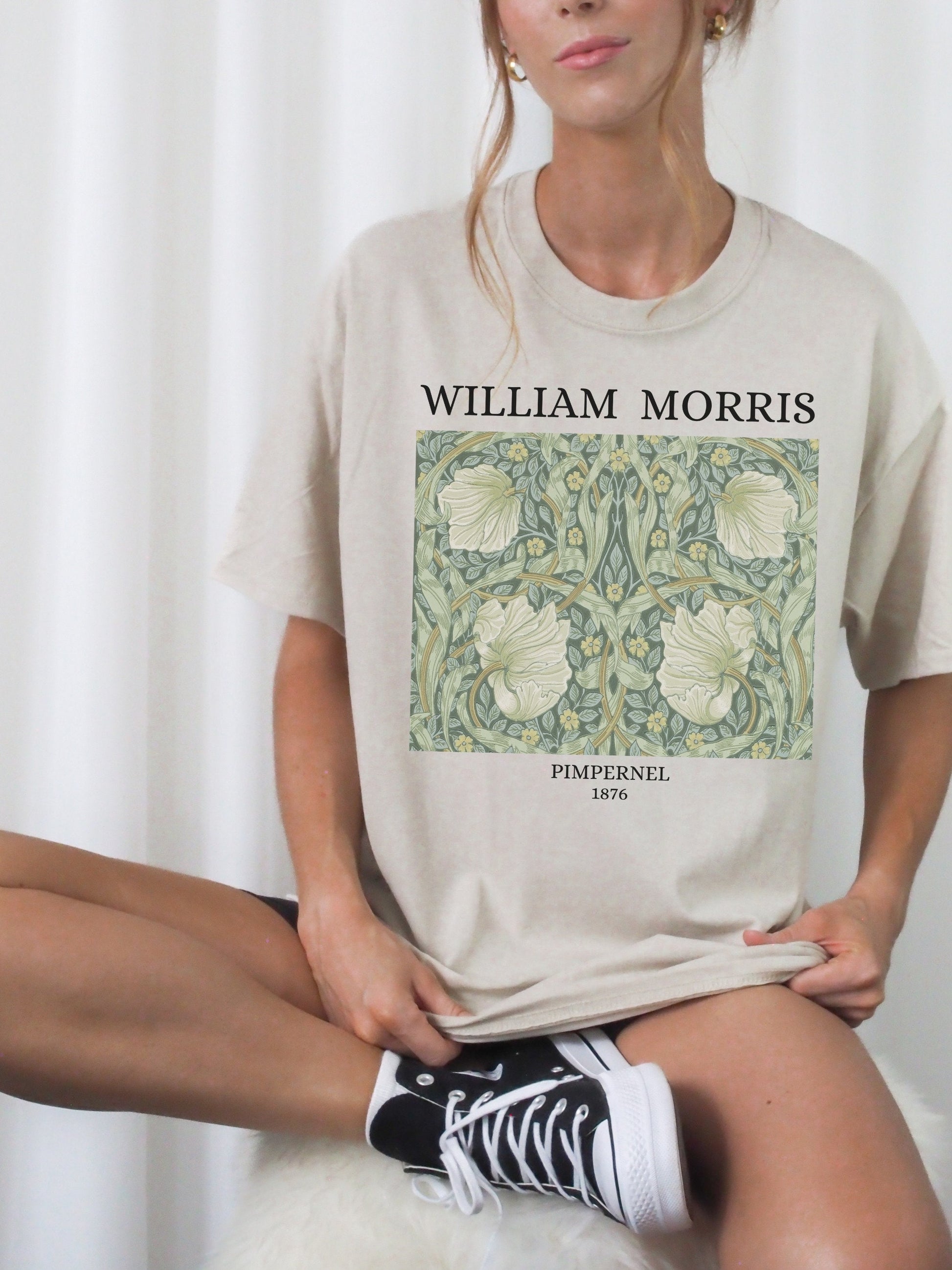 William Morris Pimpernel Art History Light Dark Academia Cottagecore Art Nouveau Aesthetic Tee Shirt Art Lover Christmas Gift