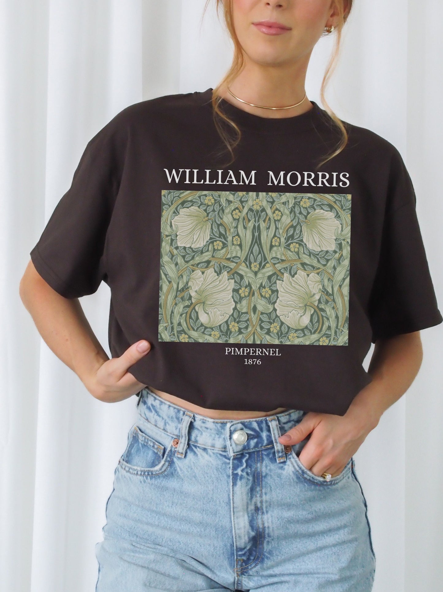 William Morris Pimpernel Art History Light Dark Academia Cottagecore Art Nouveau Aesthetic Tee Shirt Art Lover Christmas Gift