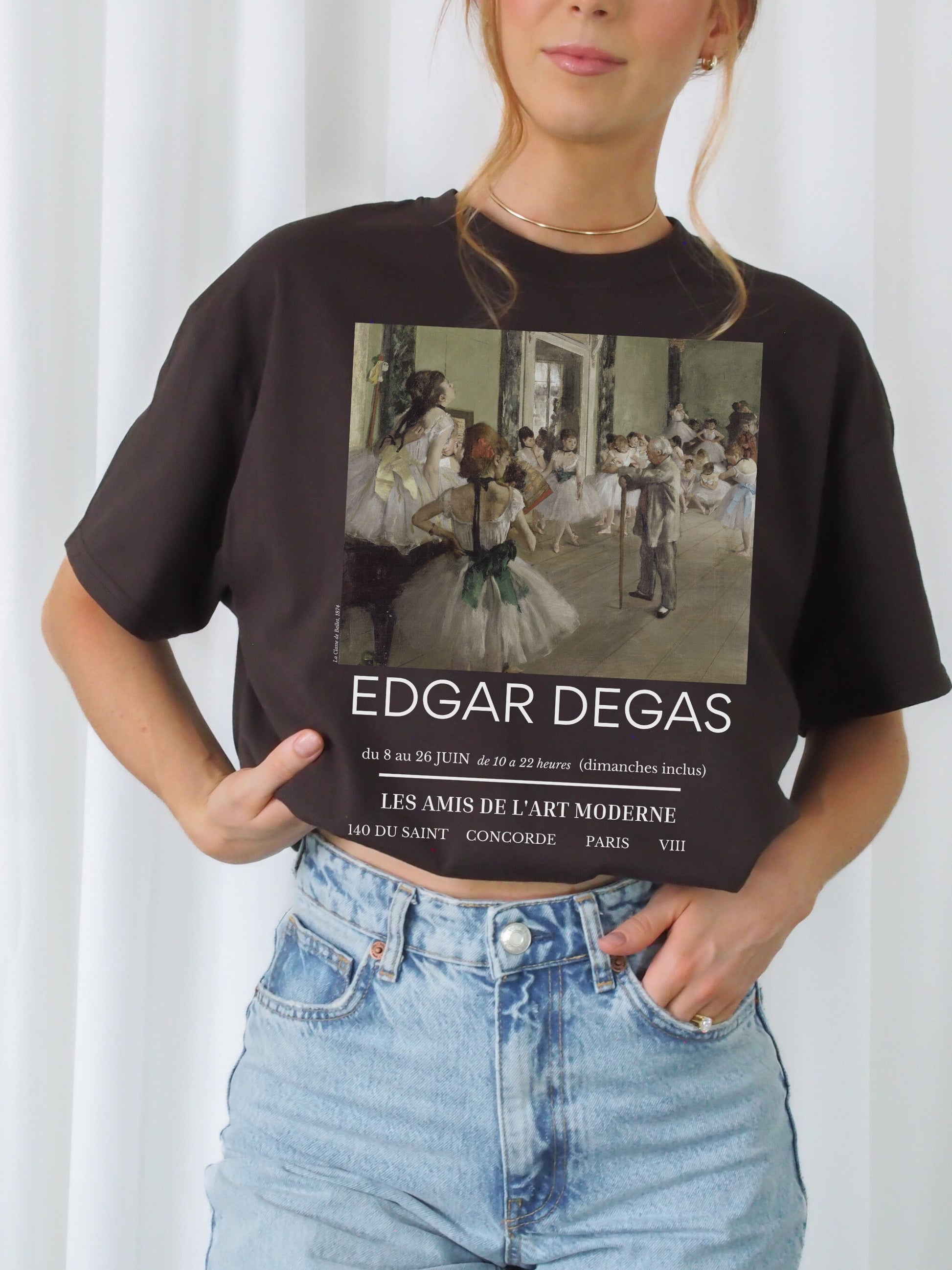 Edgar Degas Museum Exhibit Poster Ballerina Ballet Core Light Academia Art History Artsy Tee Shirt Christmas Gift