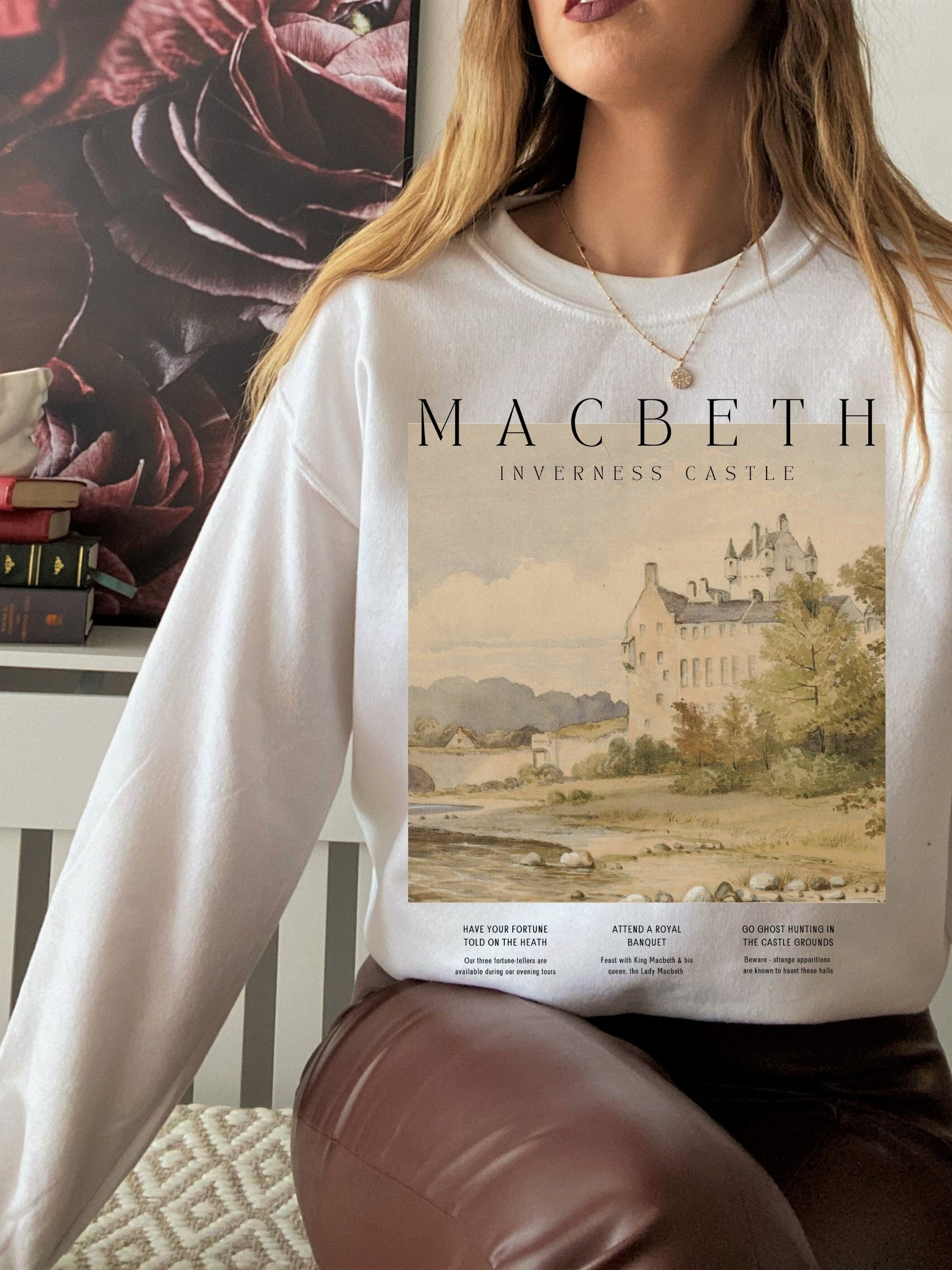 Shakespeare Macbeth Sweatshirt * Literature Literary Bookish Shirt * Book Lover Bookworm Christmas Gift * Poet Light Dark Academia