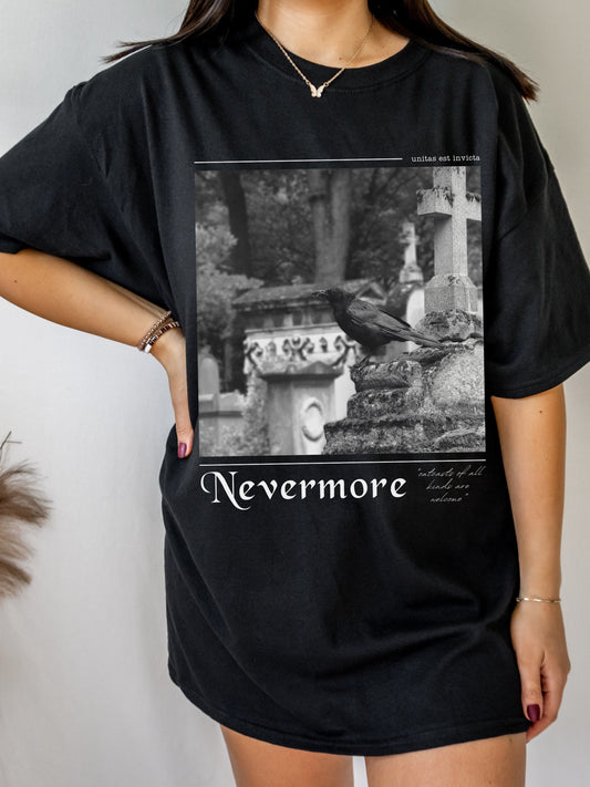 Edgar Allan Poe Nevermore Raven Dark Academy Academia Poet Literature Tee Shirt Tshirt * Goth Witchy Clothes * Christmas Gift Ideas