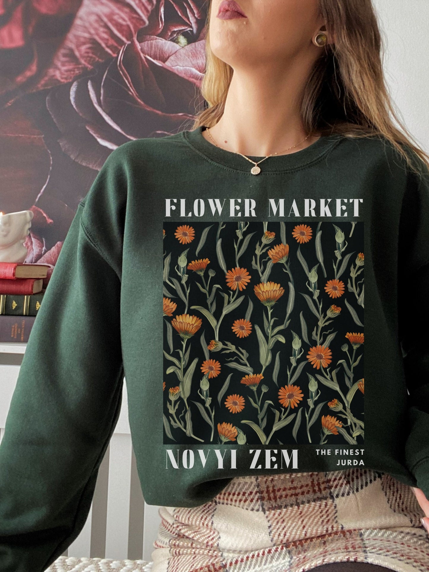 Fictional Flower Market SweatShirt * Crows Fandom Literature Bookish Book Lover Gift * Merch Tee * Bookworm Christmas Gift