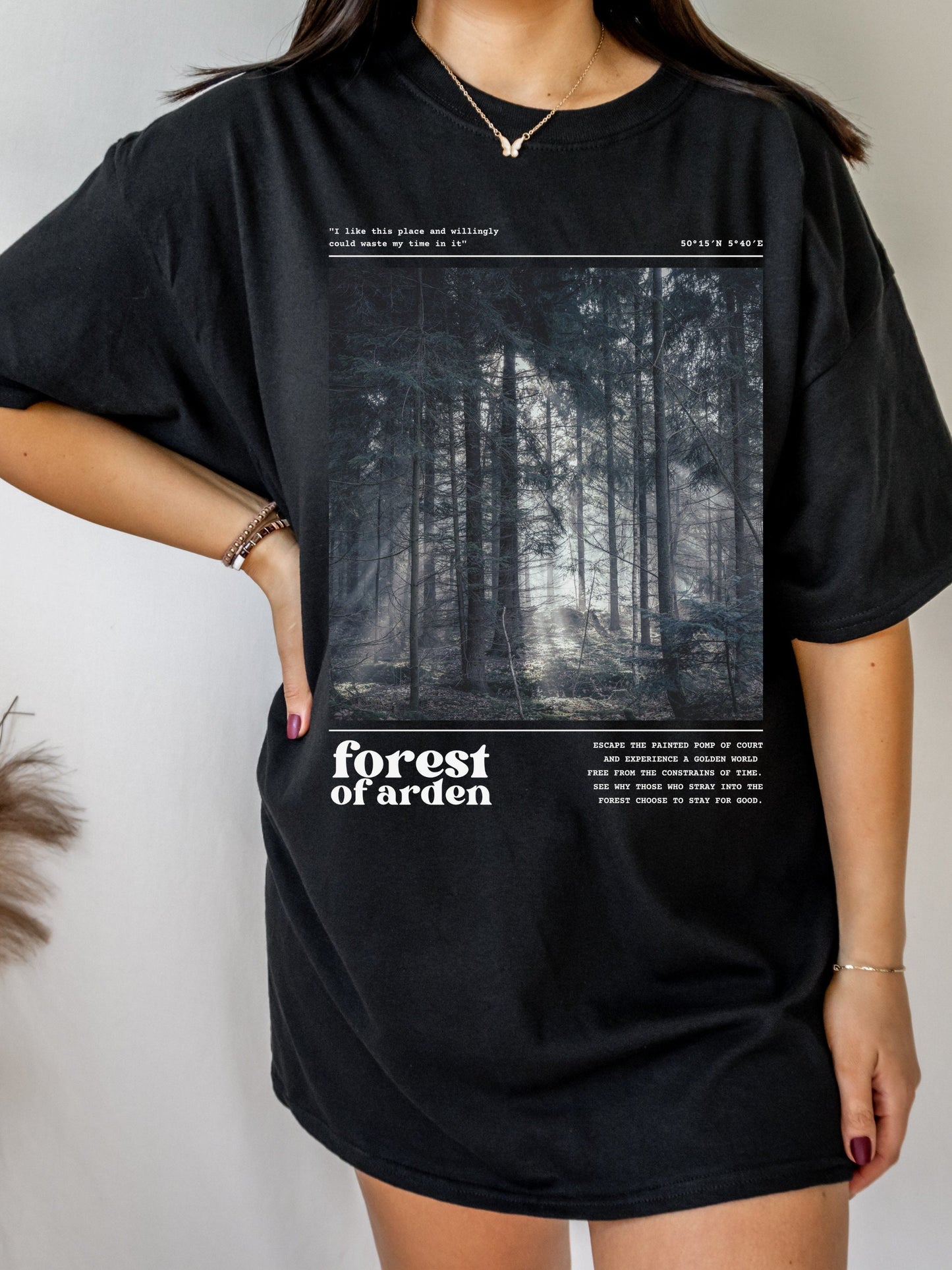 Shakespeare Forest of Arden Tee Shirt Tshirt * Literature Literary Bookish Shirt * Bookworm Book Lover Christmas Gift * Light Dark Academia