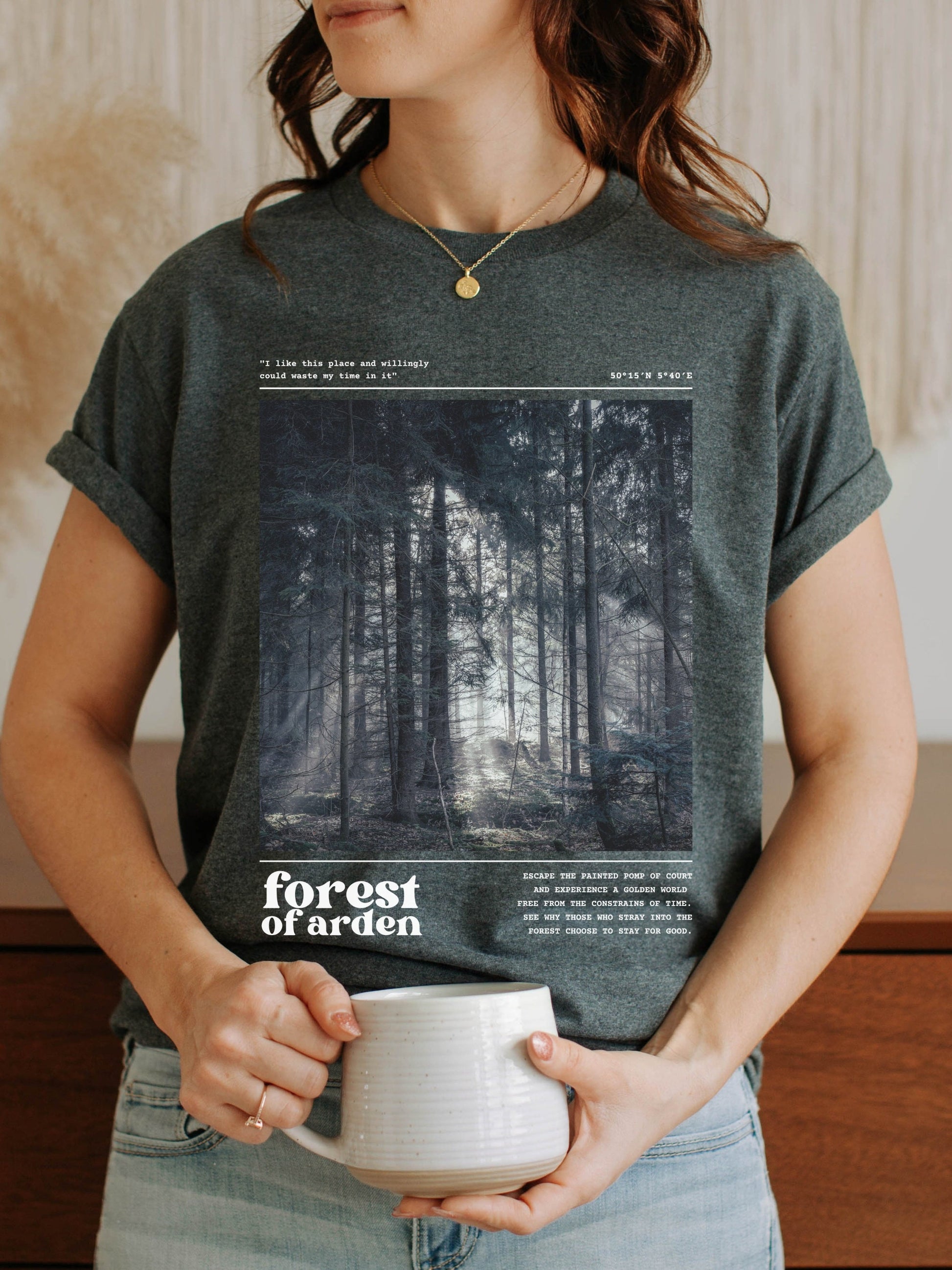 Shakespeare Forest of Arden Tee Shirt Tshirt * Literature Literary Bookish Shirt * Bookworm Book Lover Christmas Gift * Light Dark Academia