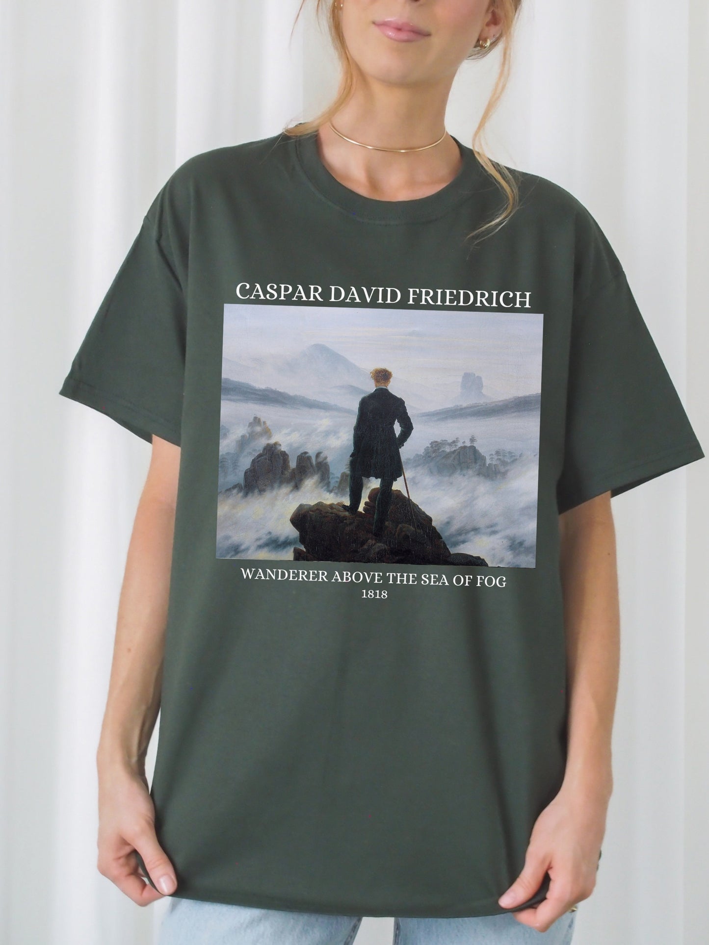 Caspar David Friedrich The Wanderer Romanticism Romantic Art History Tee Shirt Tshirt * Fine Art Lover Gift * Dark Academia Aesthetic