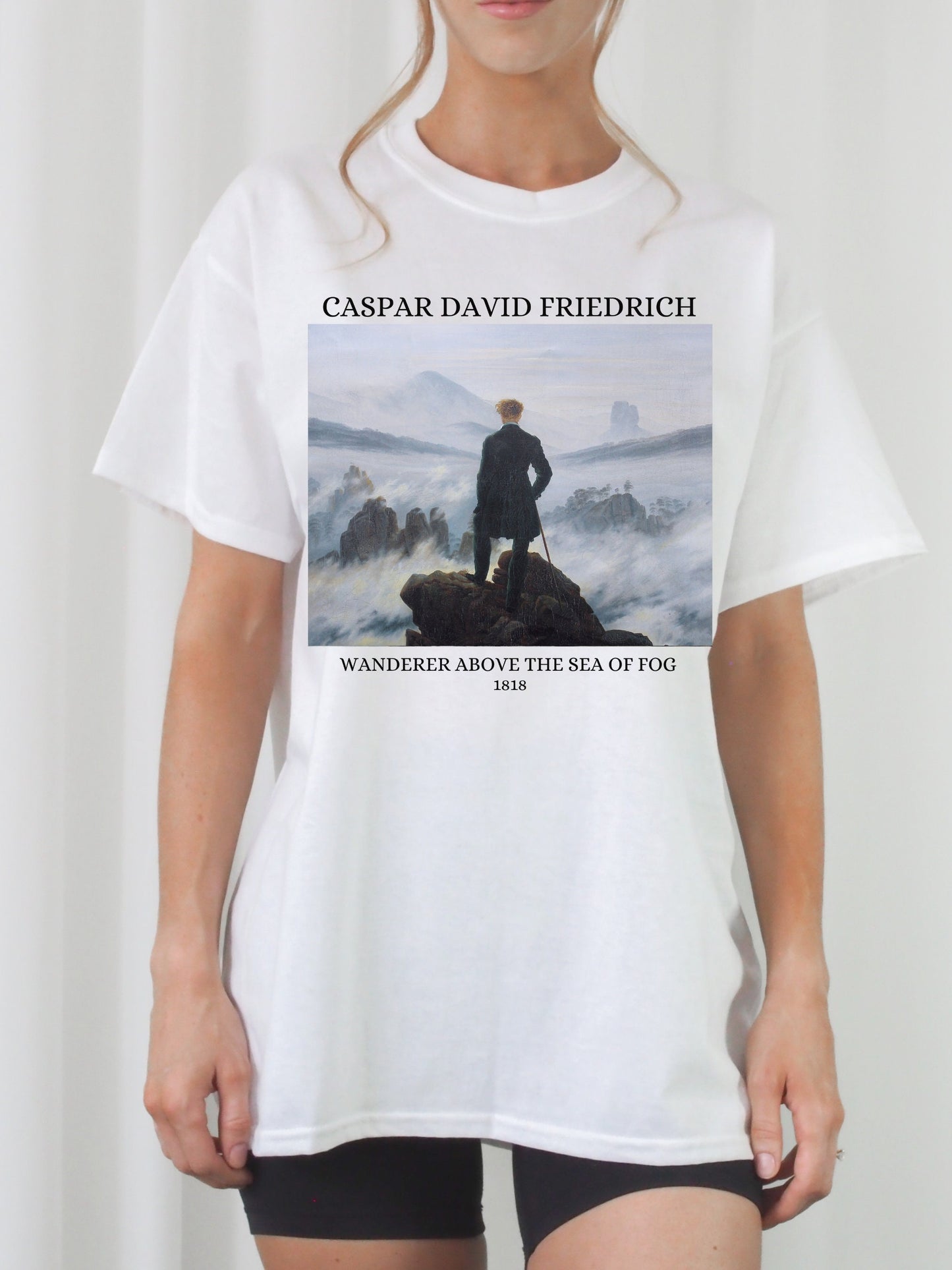 Caspar David Friedrich The Wanderer Romanticism Romantic Art History Tee Shirt Tshirt * Fine Art Lover Gift * Dark Academia Aesthetic