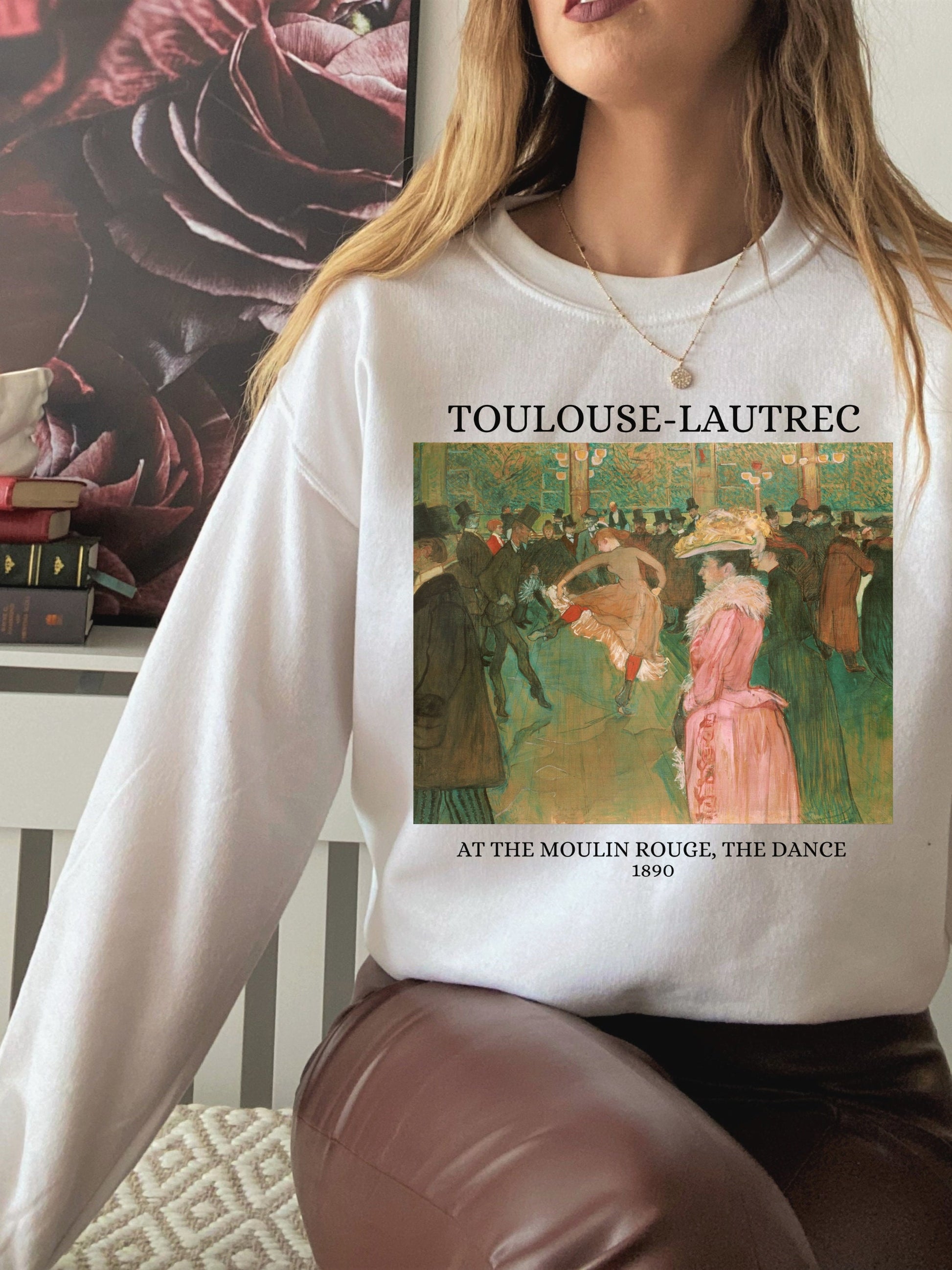 Henri de Toulouse-Lautrec Art Nouveau Post Impressionist French Painter Sweatshirt * Boho Art Lover Gift * At the Moulin Rouge dance