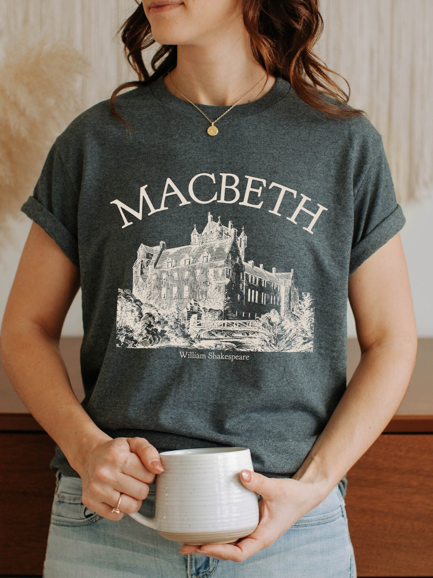 Shakespeare Macbeth Castle Sweatshirt * Bookworm Bookish Book Lover Gift * Dark Academia Dead Poets Bibliophile * Shakespeare Quote