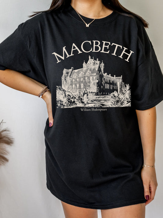 Shakespeare Macbeth Castle Sweatshirt * Bookworm Bookish Book Lover Gift * Dark Academia Dead Poets Bibliophile * Shakespeare Quote