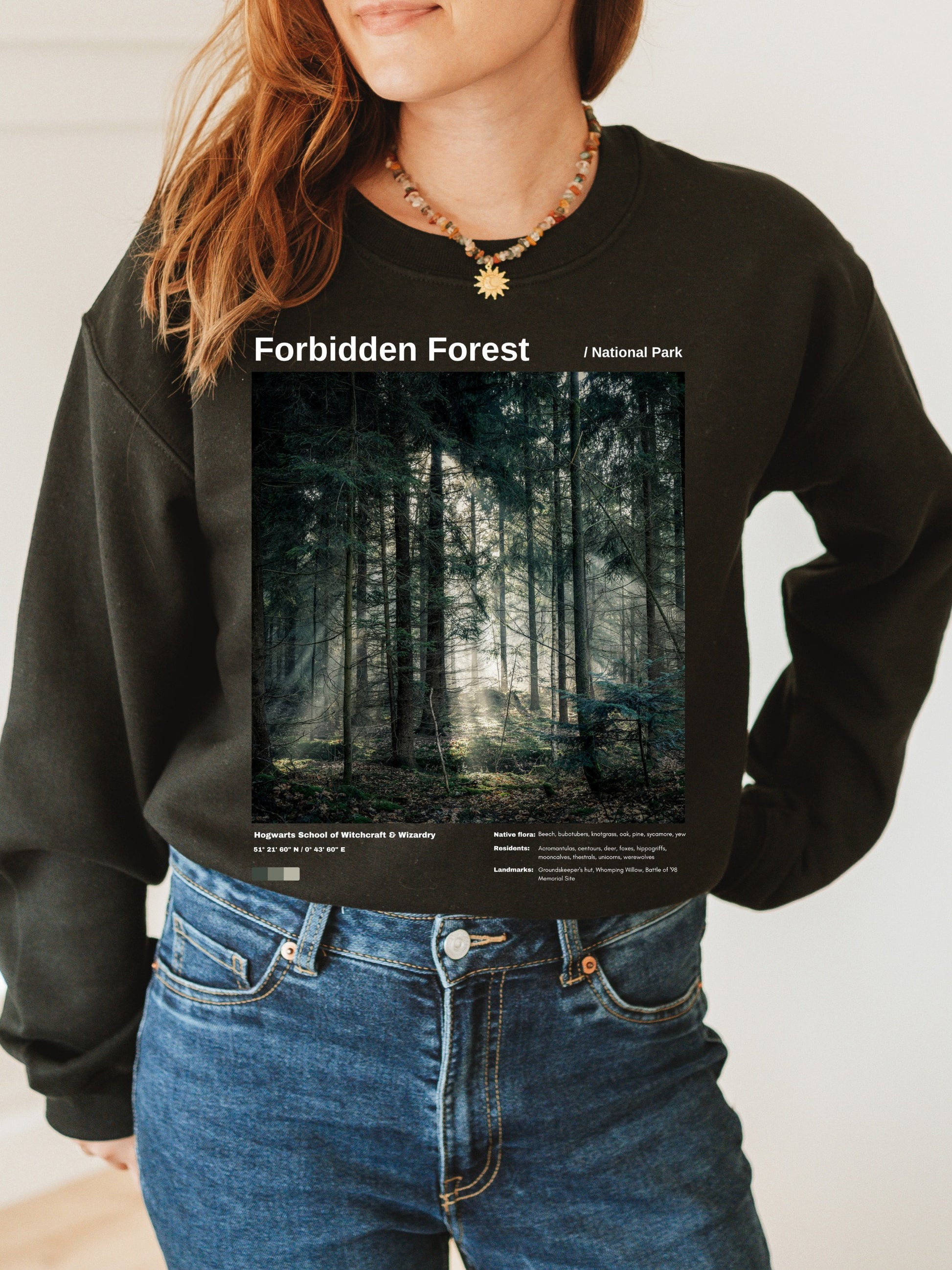 Forbidden Forest National Park Witchy Wizard Sweatshirt * Bookish Book Lover Gift * HP Potter Fandom Merch