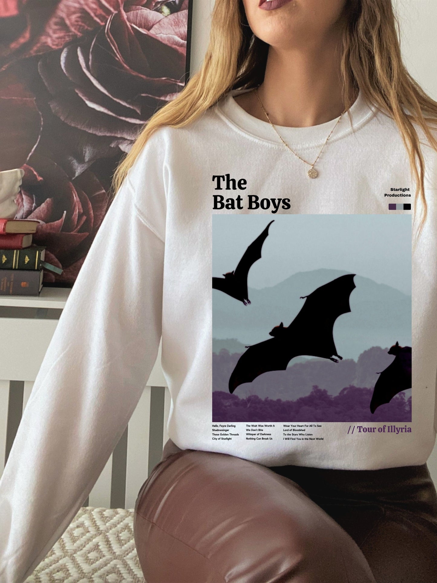 ACOTAR Bat Boys of Illyria Vintage Band Merch Sweatshirt * SJM Feyre Rhysand Cassian Azriel * Bookish Book Lover Gift * Literature Shirt