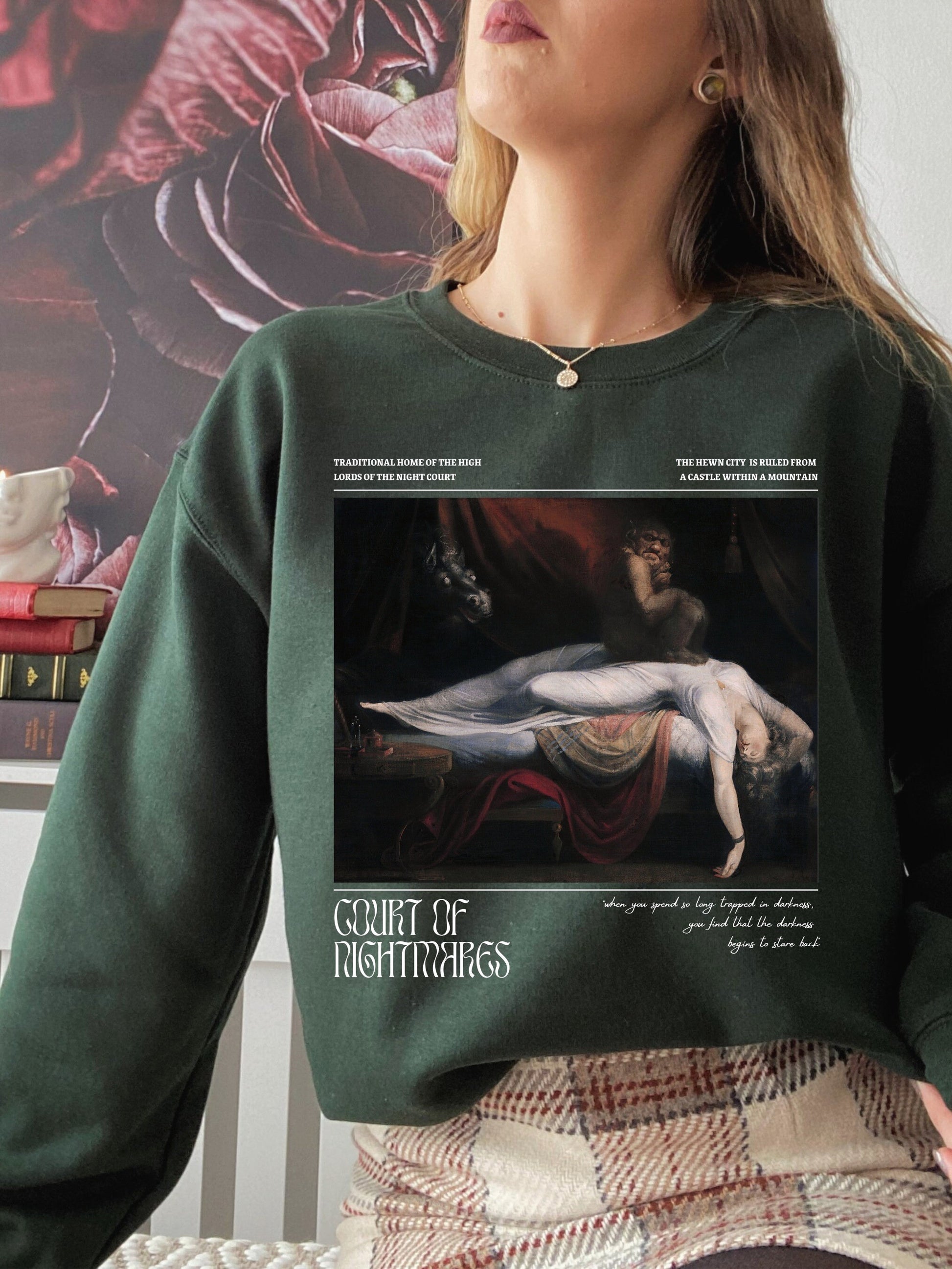 ACOTAR ACOMAF Court of Nightmares SJM Merch Sweatshirt * Inner Circle Feyre Rhysand * Witchy Goth Bookish Book Lover Gift Romance Reader