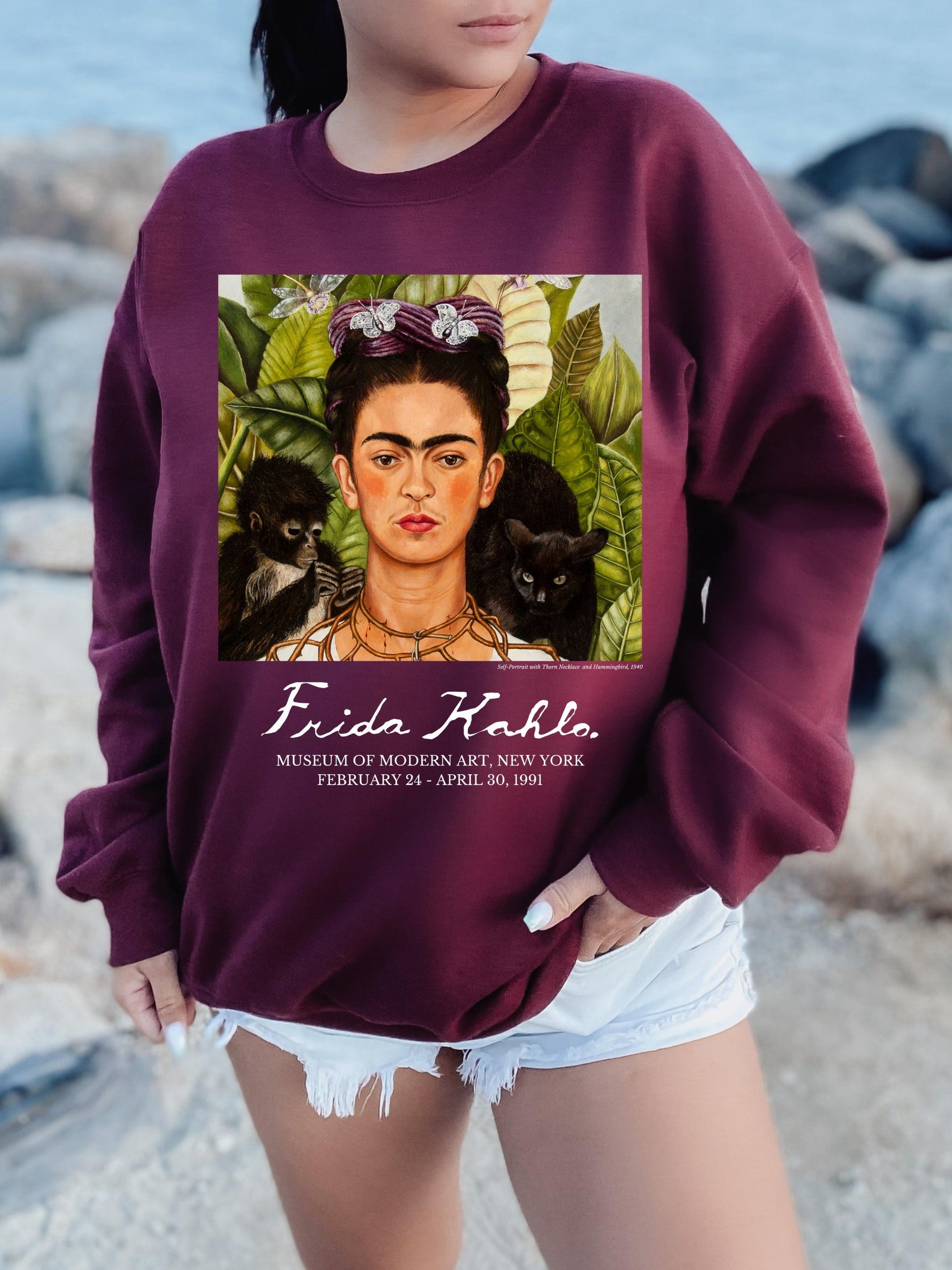 Frida Kahlo Museum Exhibit Art History Artsy Sweatshirt Academia Aesthetic Famous Painting Mexican Artist